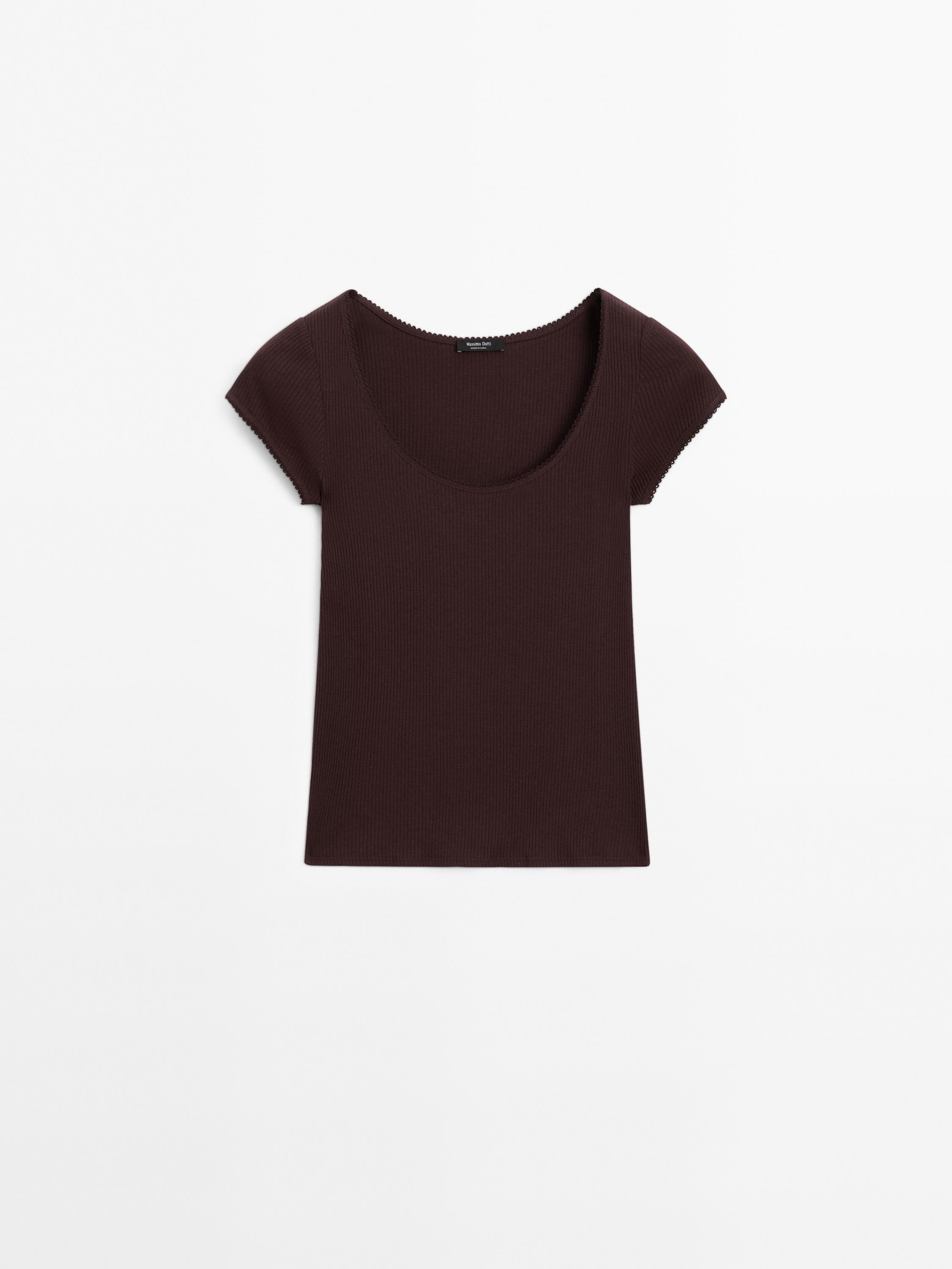 T-shirt à dentelle en coton