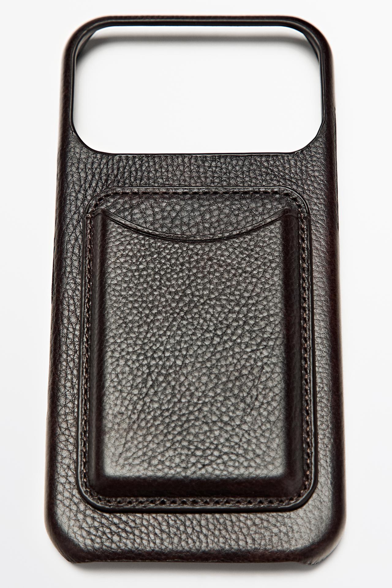 Nappa leather iPhone 17 Pro Max case — BROWN