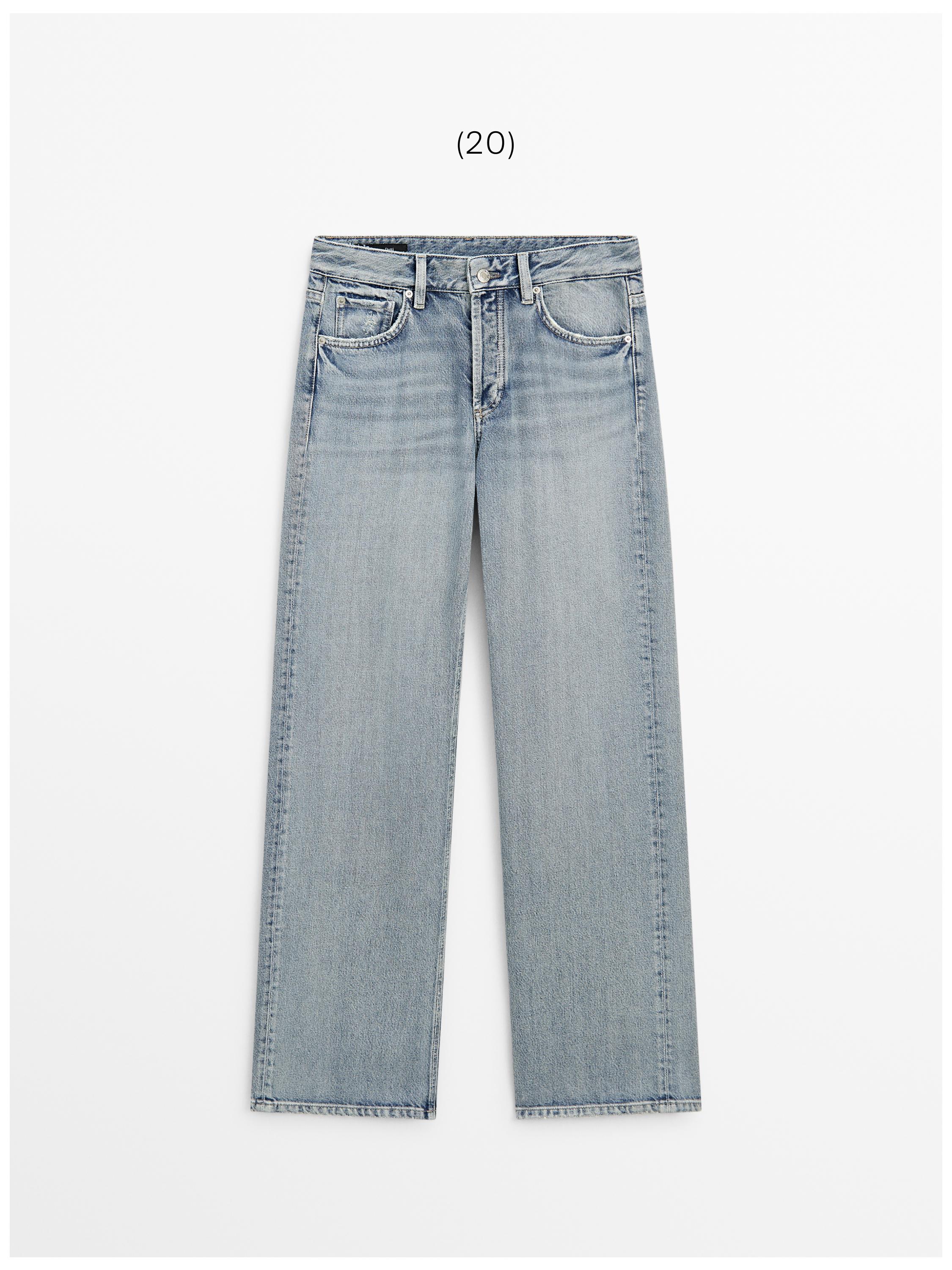 Mid-rise wide-leg jeans — Light Blue