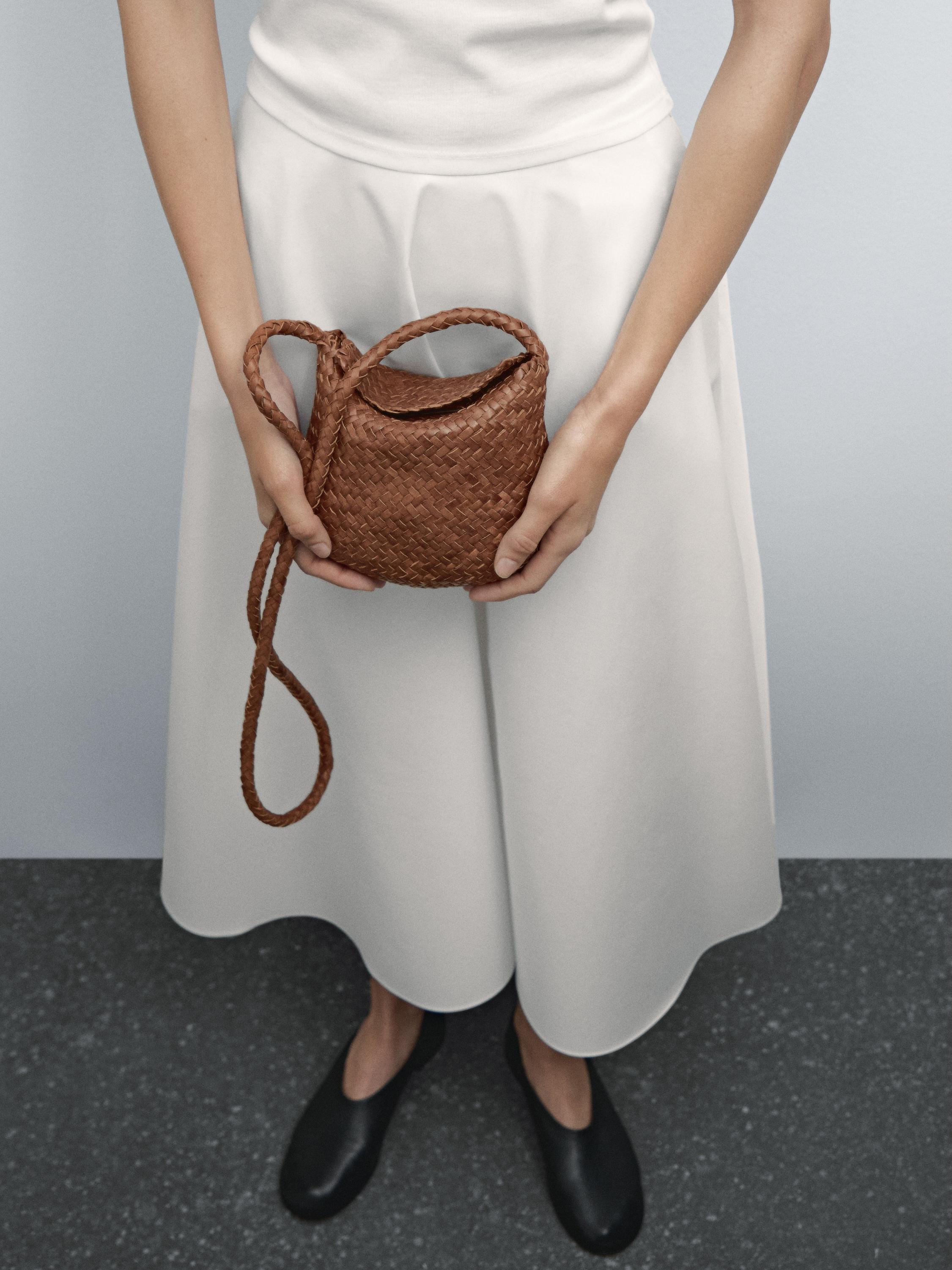 Bolso bandolera trenzado piel napa