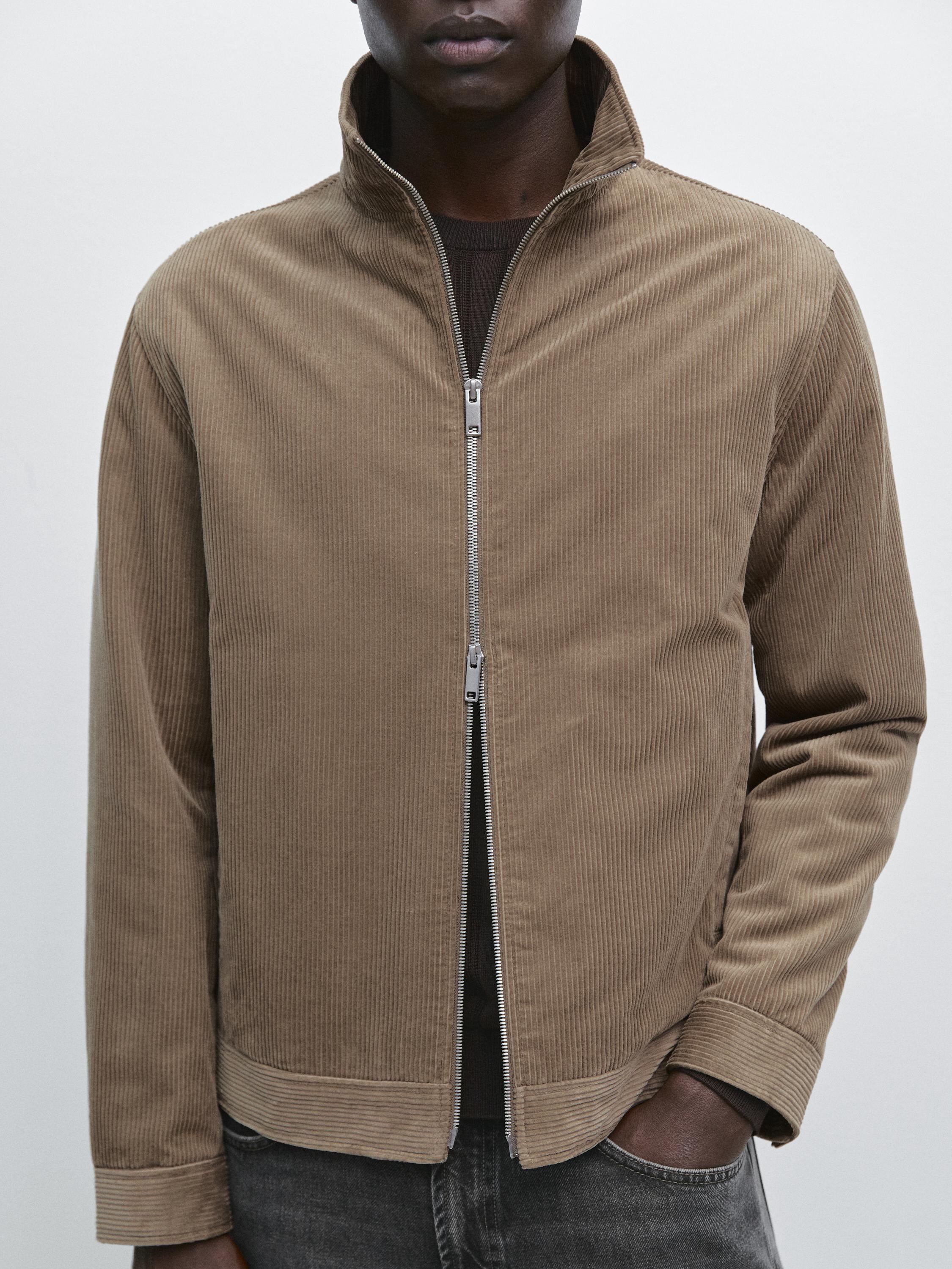 High neck corduroy jacket