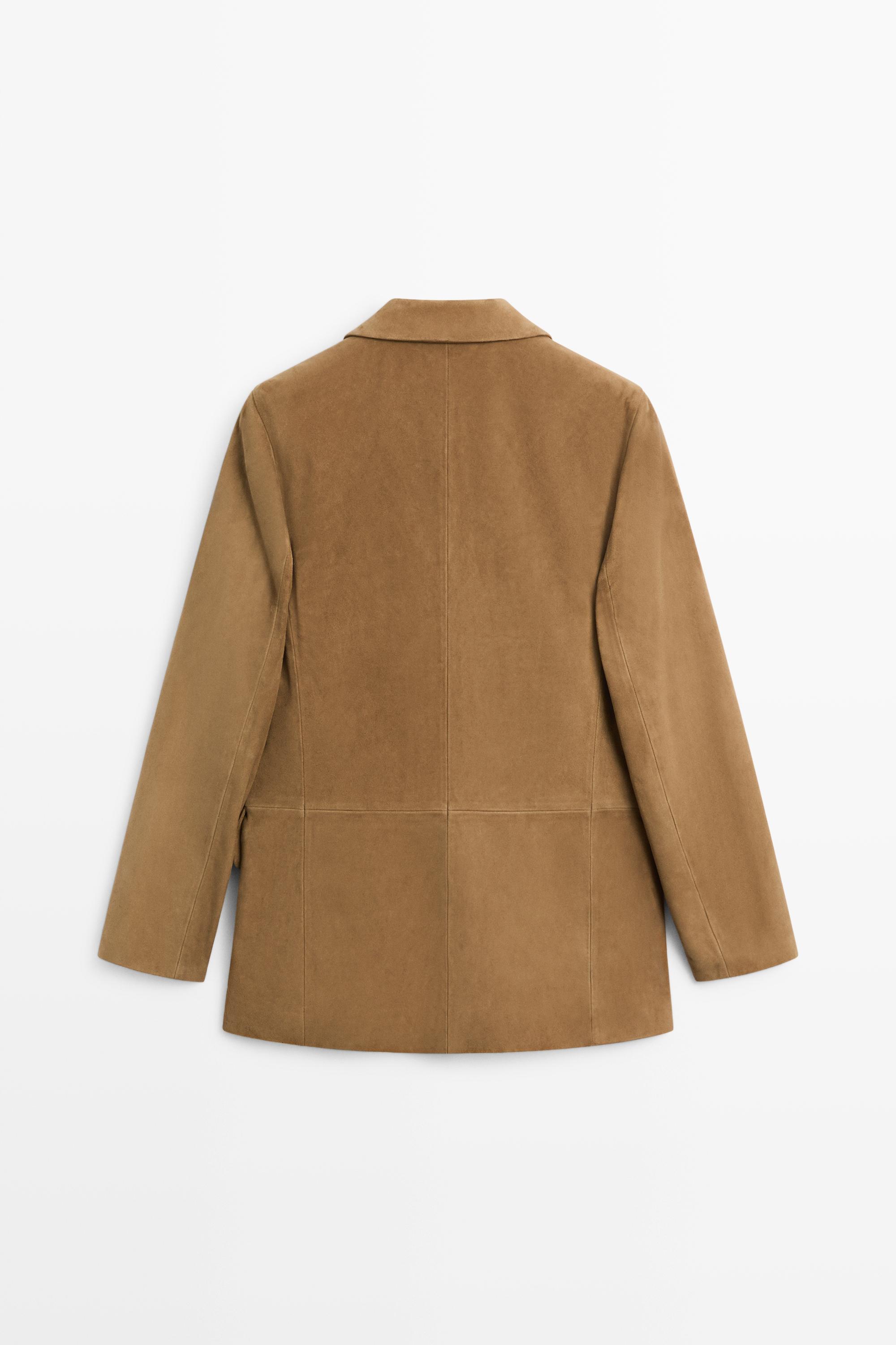 Suede lapel blazer — SAND