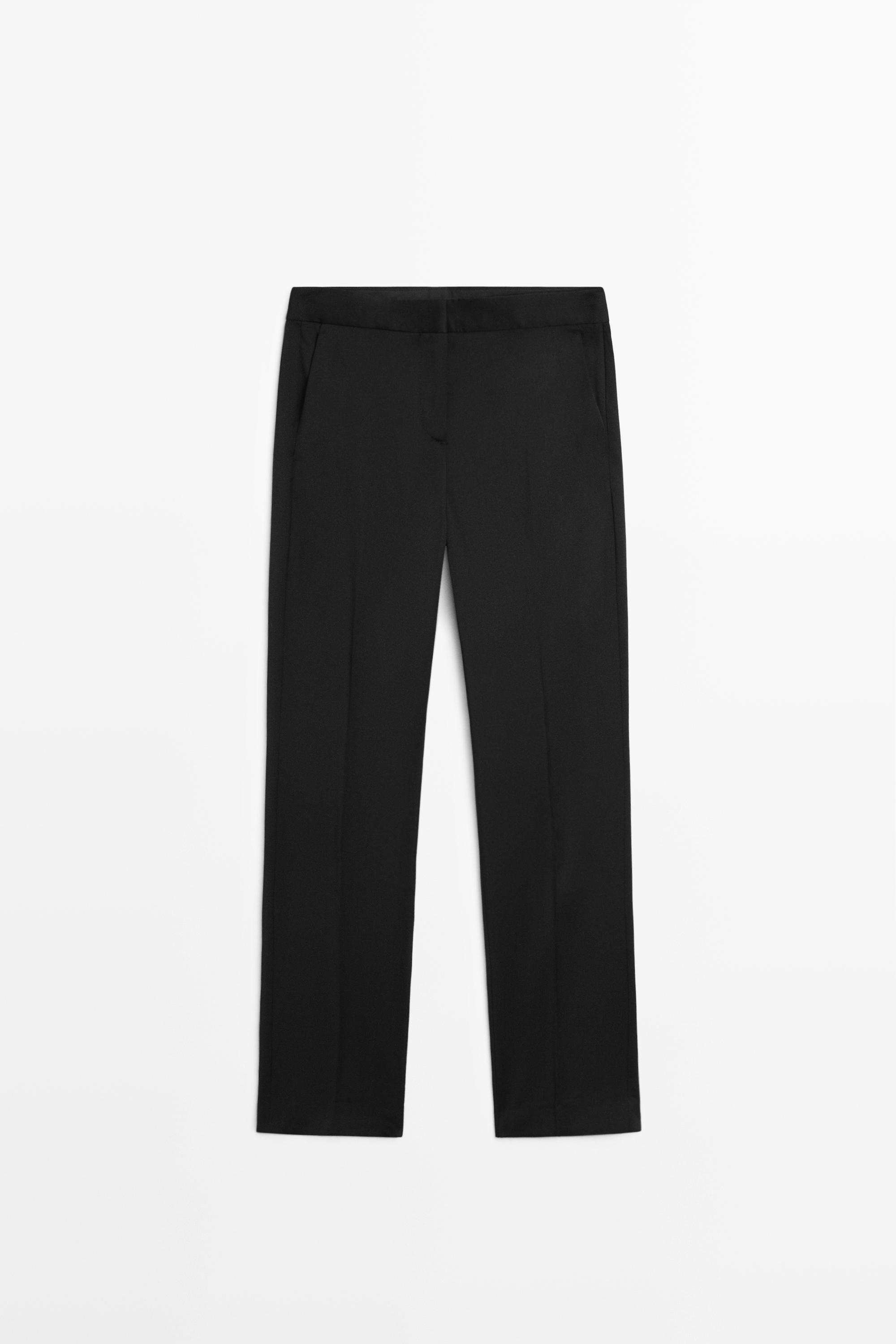 100% cold wool straight-leg pants