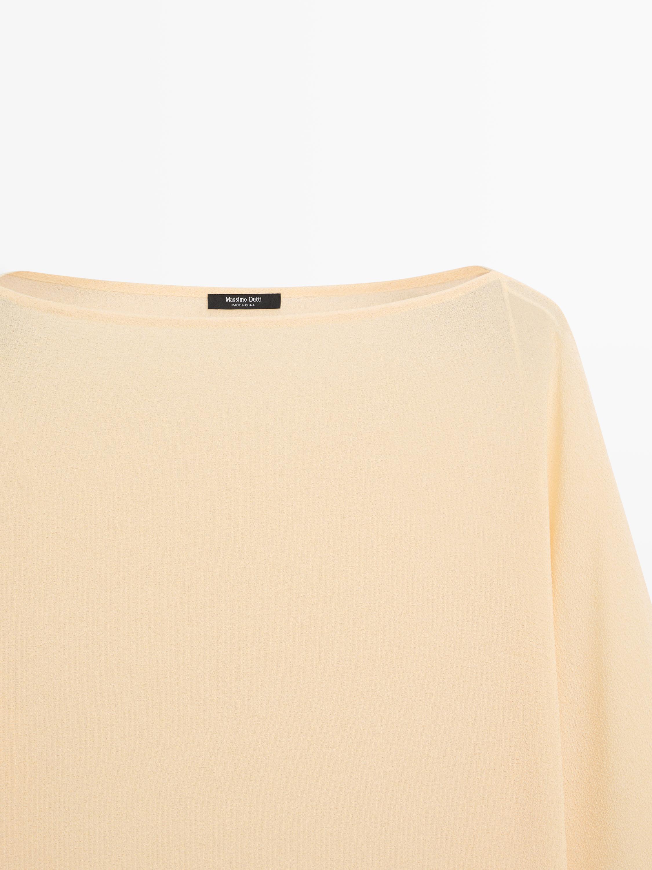 Flowing semi-sheer shirt — Mustard