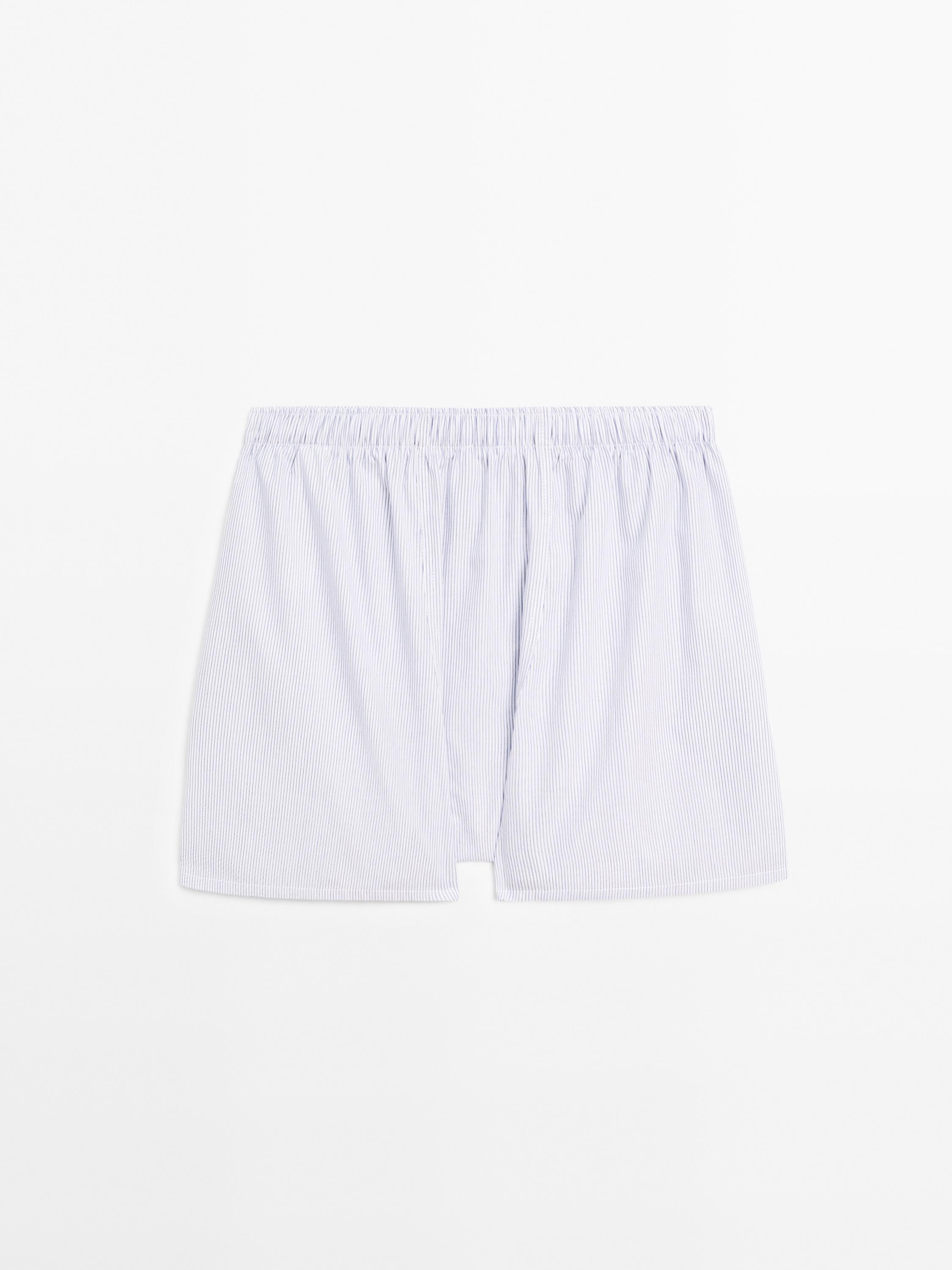 ★ Massimo Dutti★ Gingham check poplin boxer briefs 002151 Double stripe print boxers · White · Homewear | Massimo Dutti
