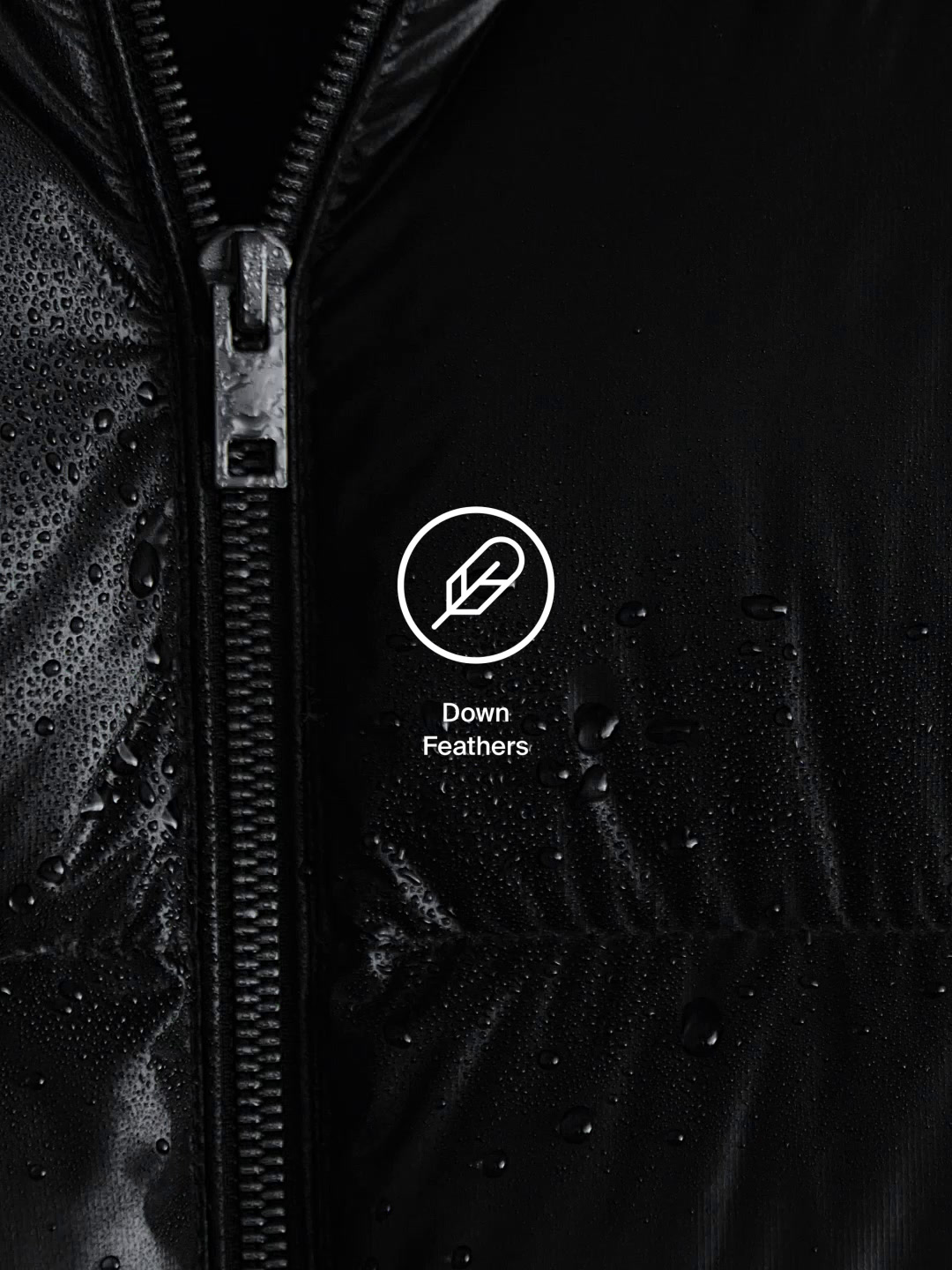 Water-repellent satin puffer jacket