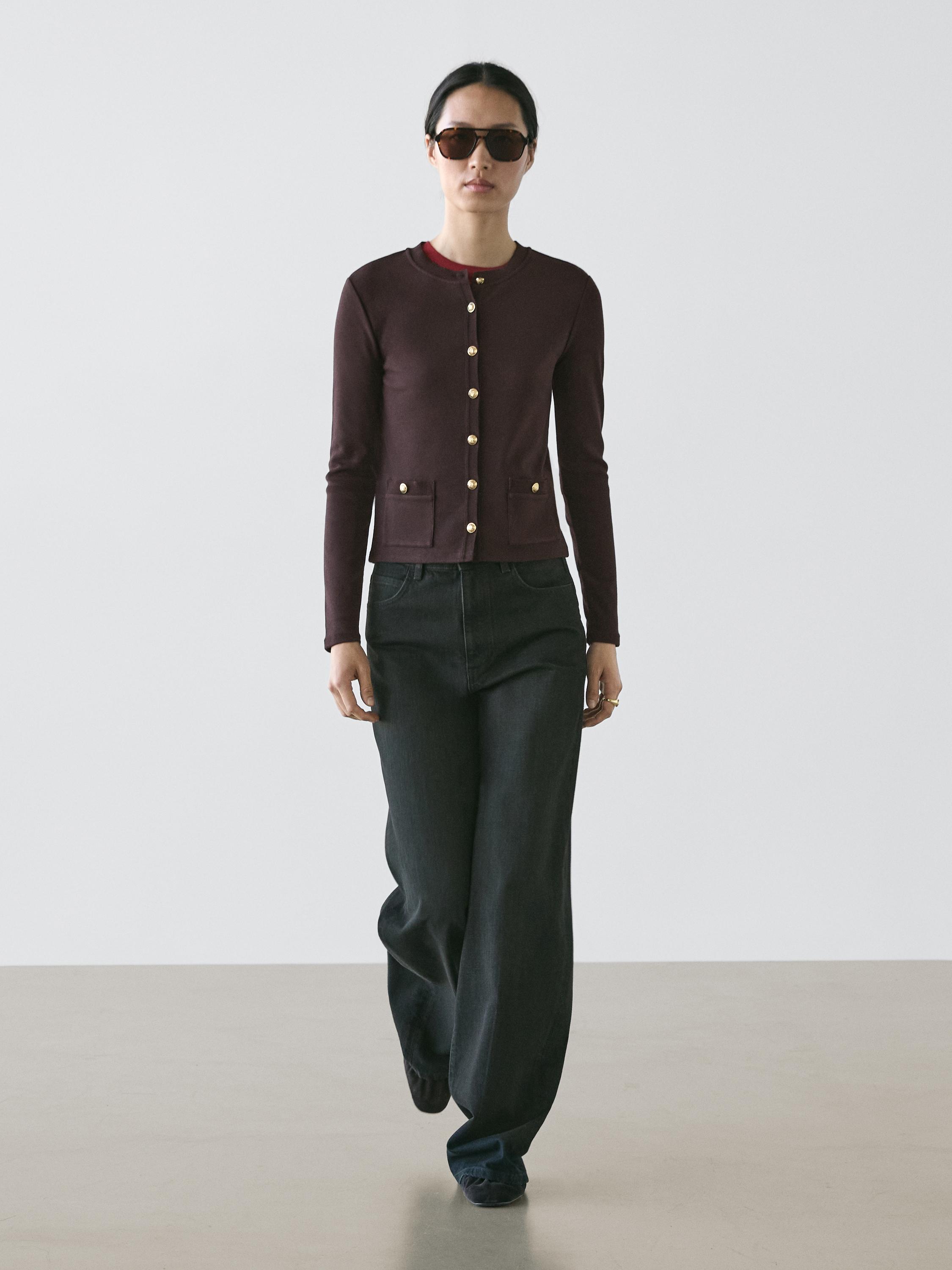 Cardigan with gold buttons
