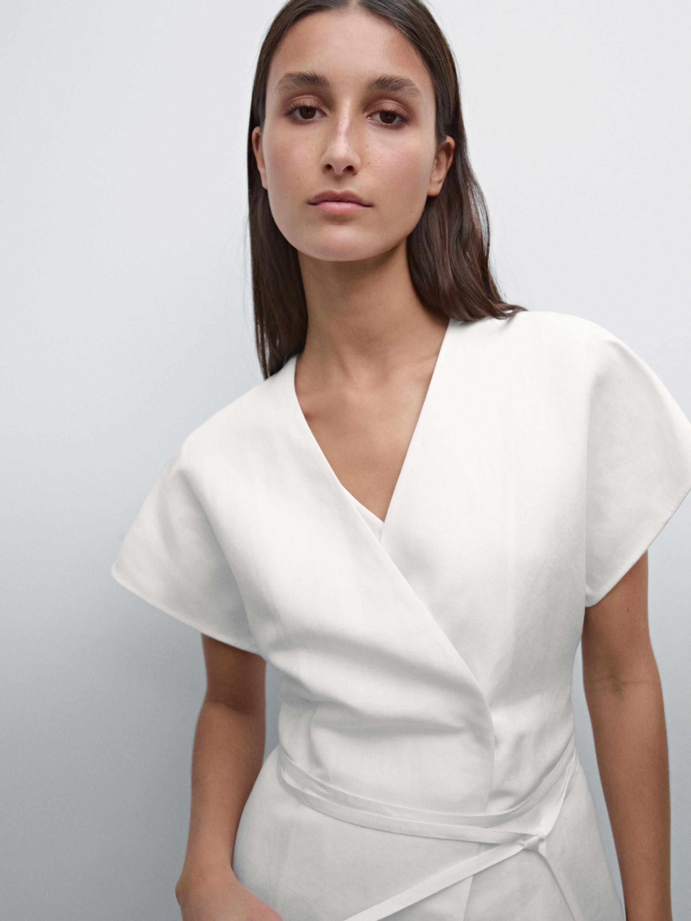 Robe midi contrastante plissée