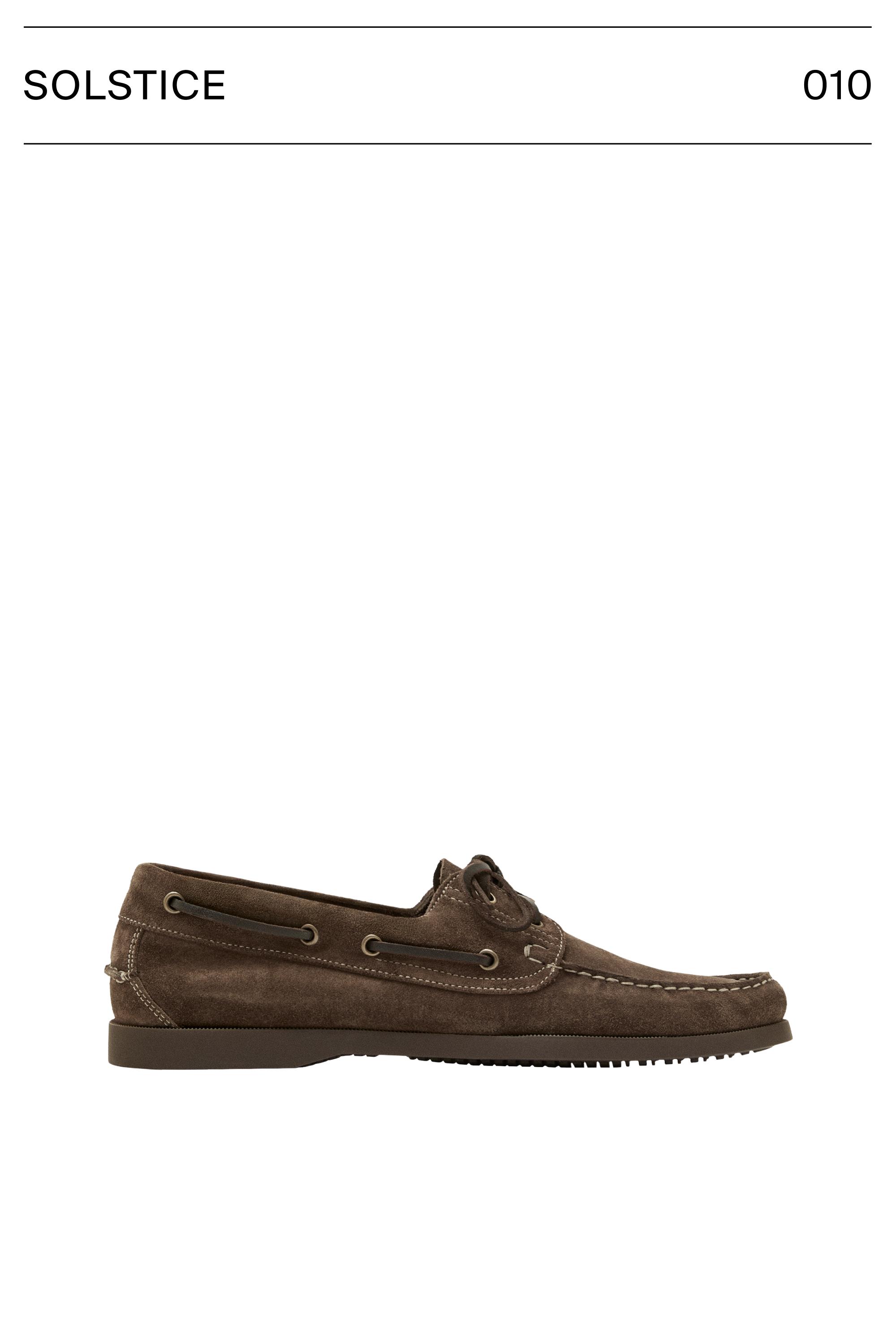 Leather deck shoes — STONE