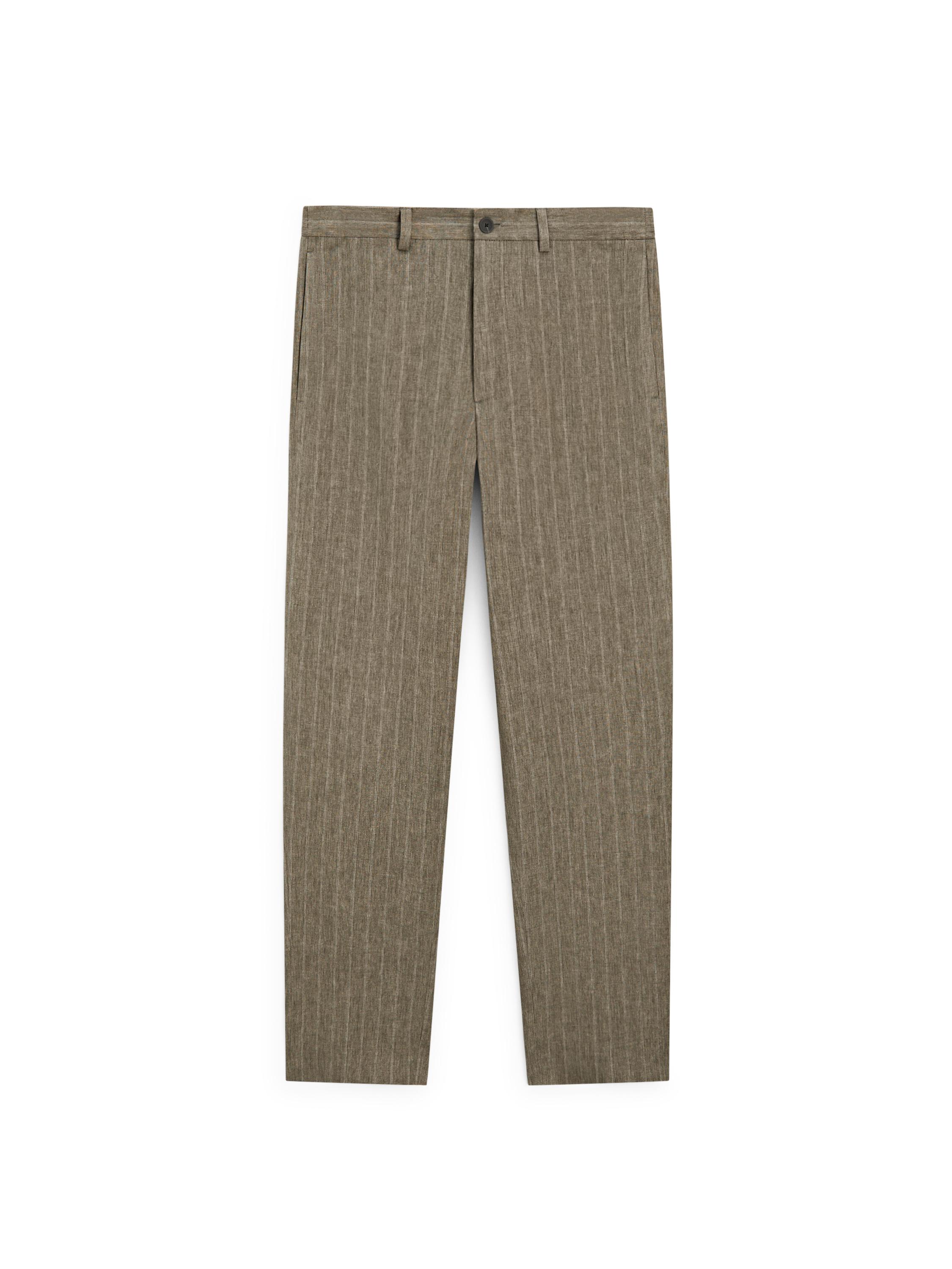Striped linen trousers — GREEN