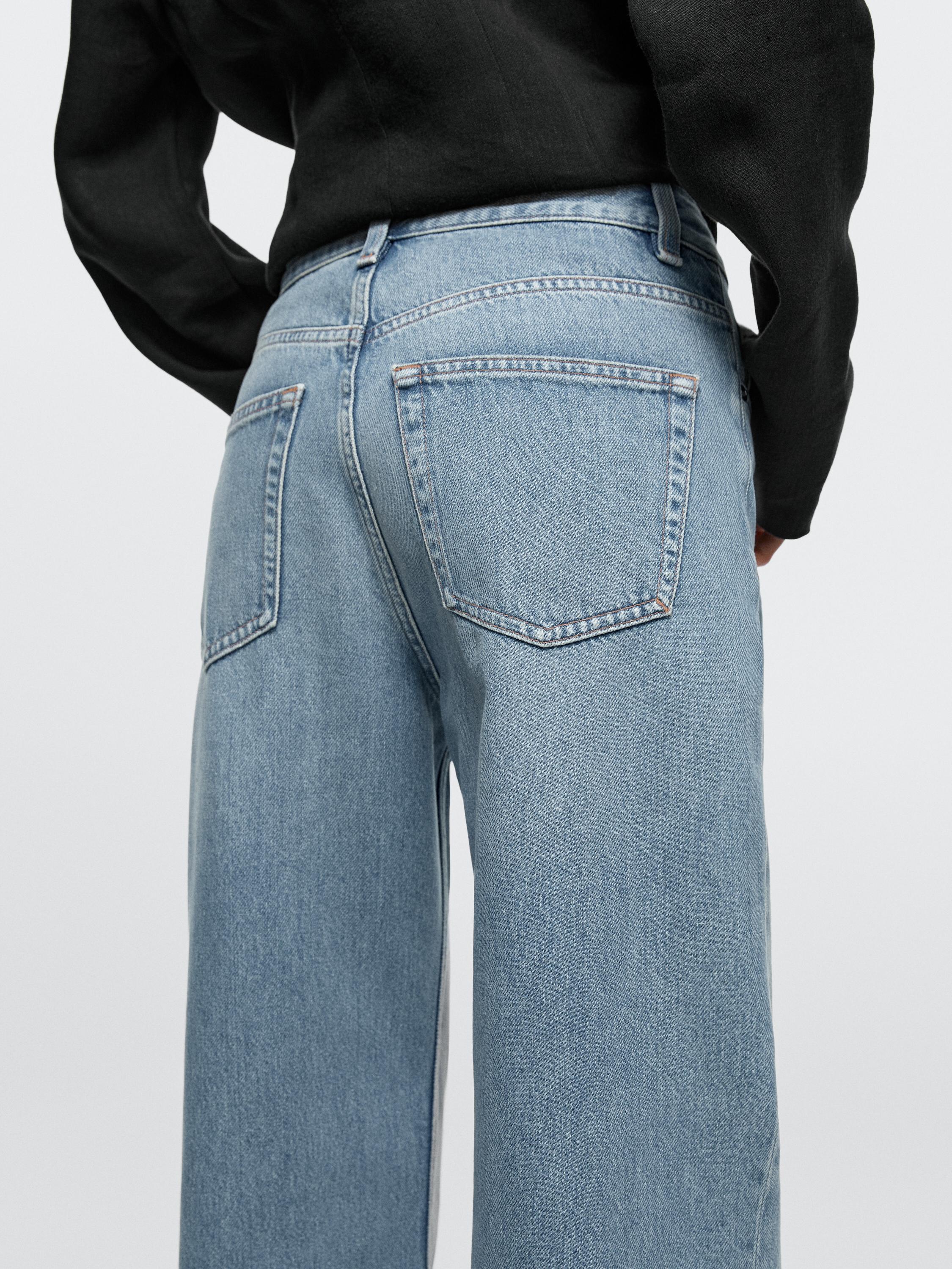 High-waist wide-leg jeans — Light Blue