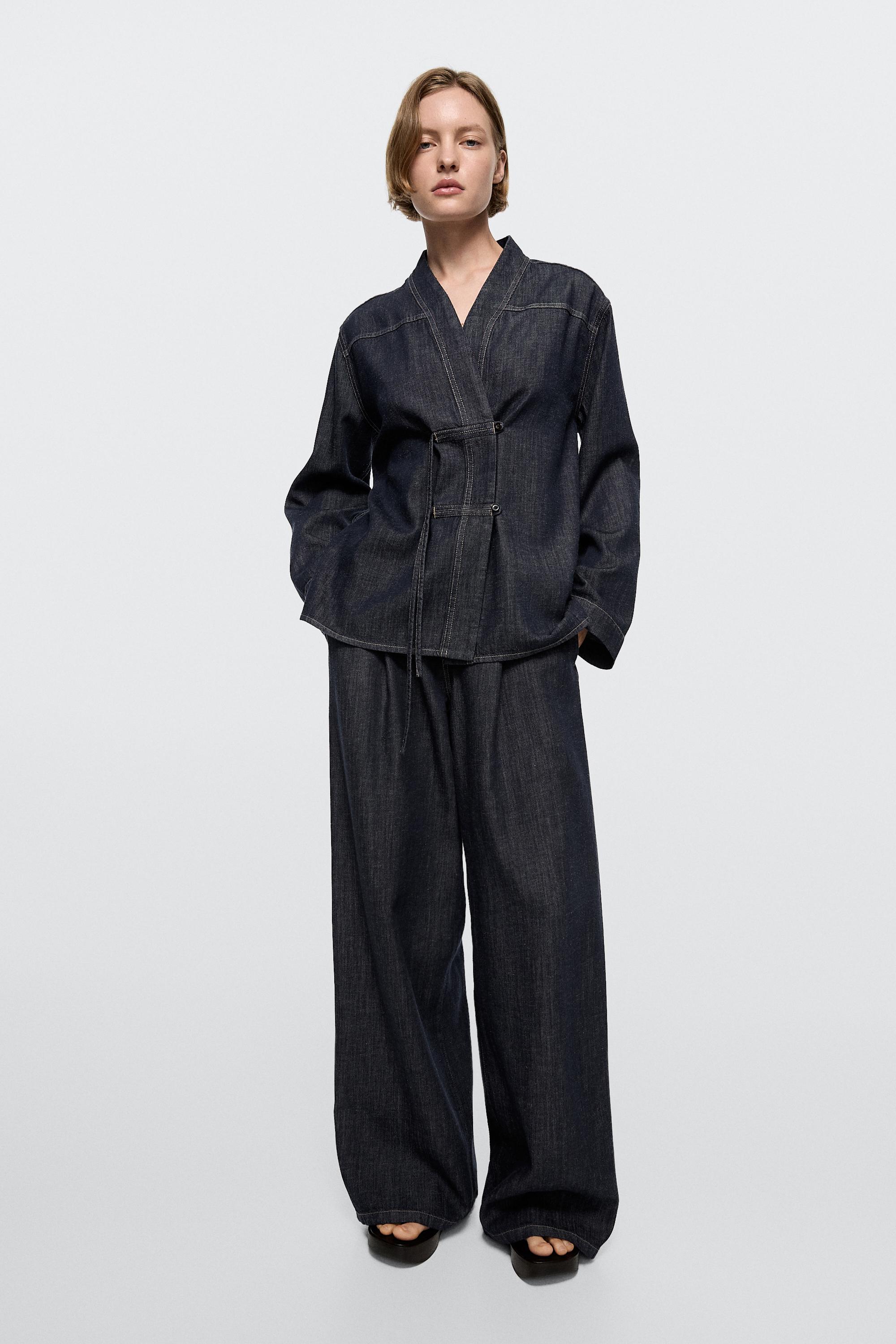 Total look denim overshirt — DARK BLUE