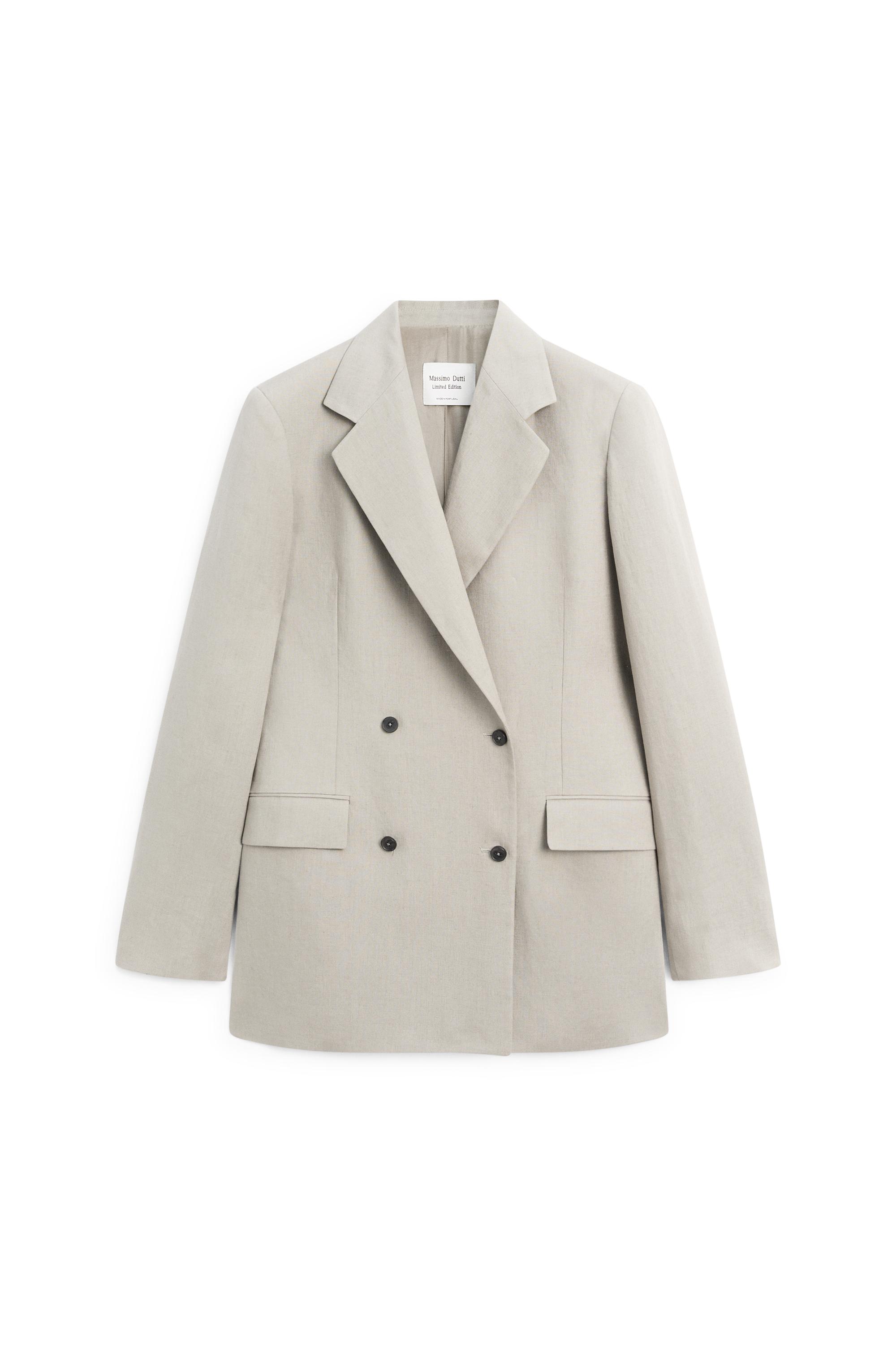 100% linen double-breasted suit blazer - LIMITED EDITION — GREY