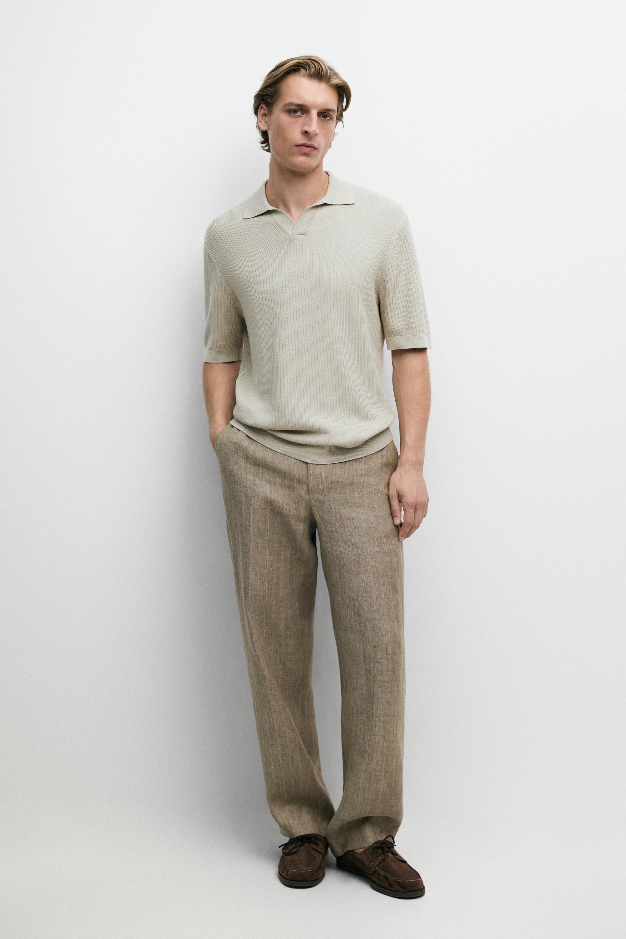 Regular fit cotton knit polo shirt — Green