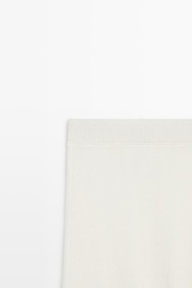 Linen blend knit midi skirt — Off white 4
