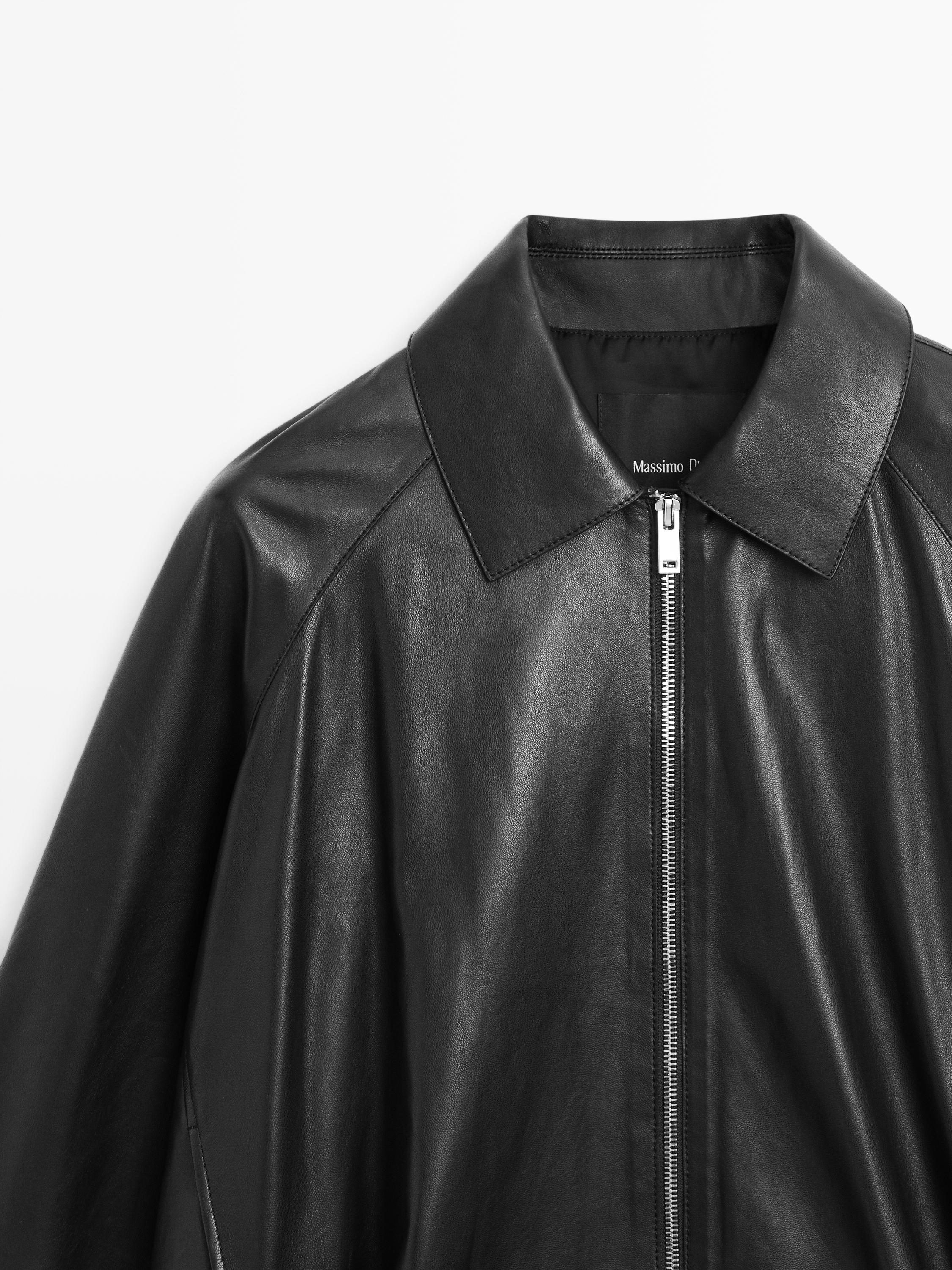 Oversize nappa leather jacket · Чорний · Bomberâ Jacket | Massimo