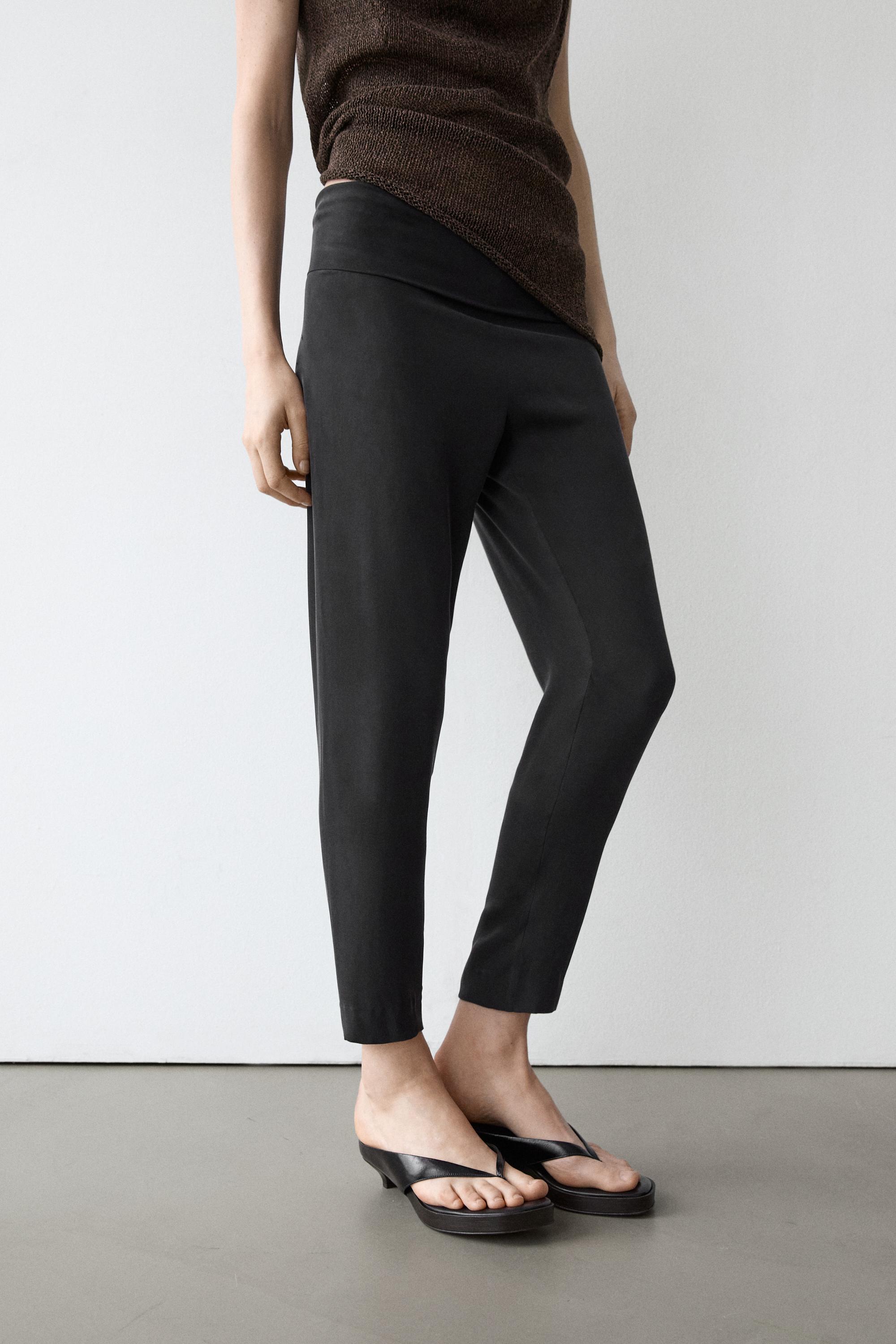 Silk blend leggings — BLACK