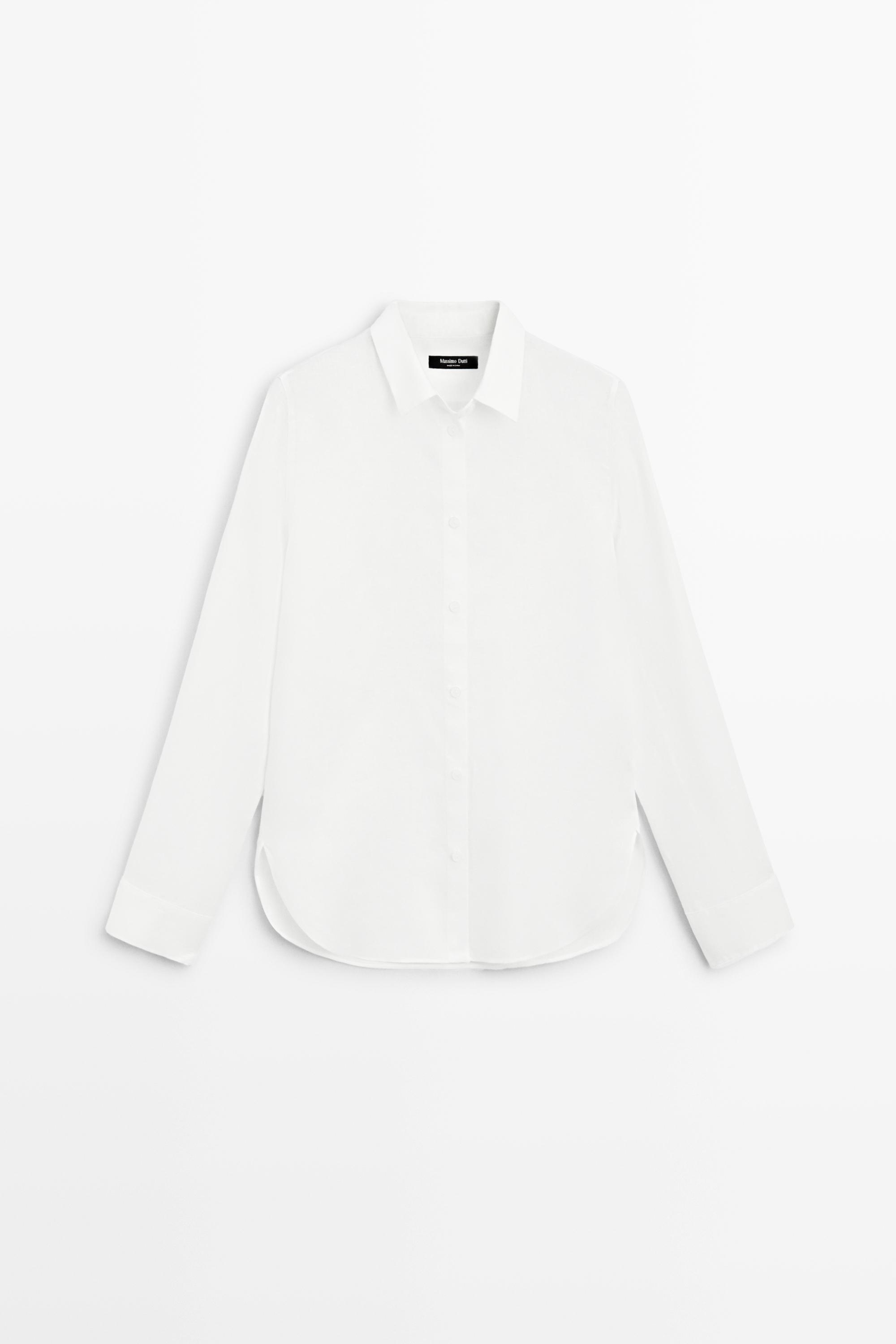 Flowing 100% linen shirt — WHITE