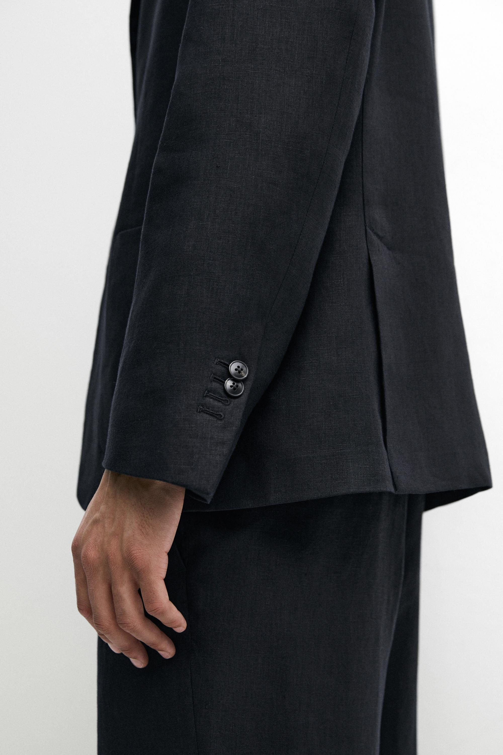 100% linen suit blazer — DEEP BLUE