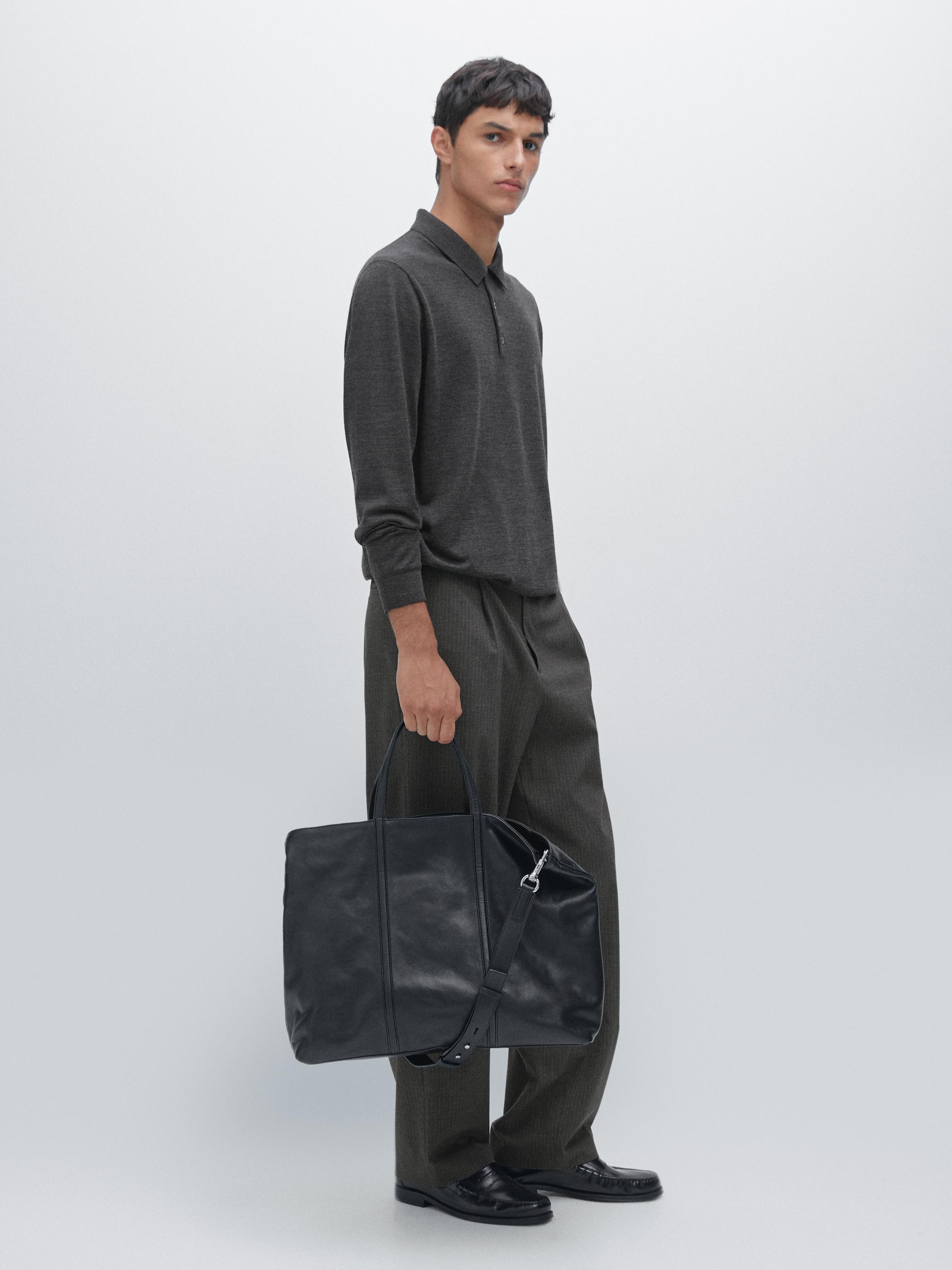 100% merino wool knit polo jumper