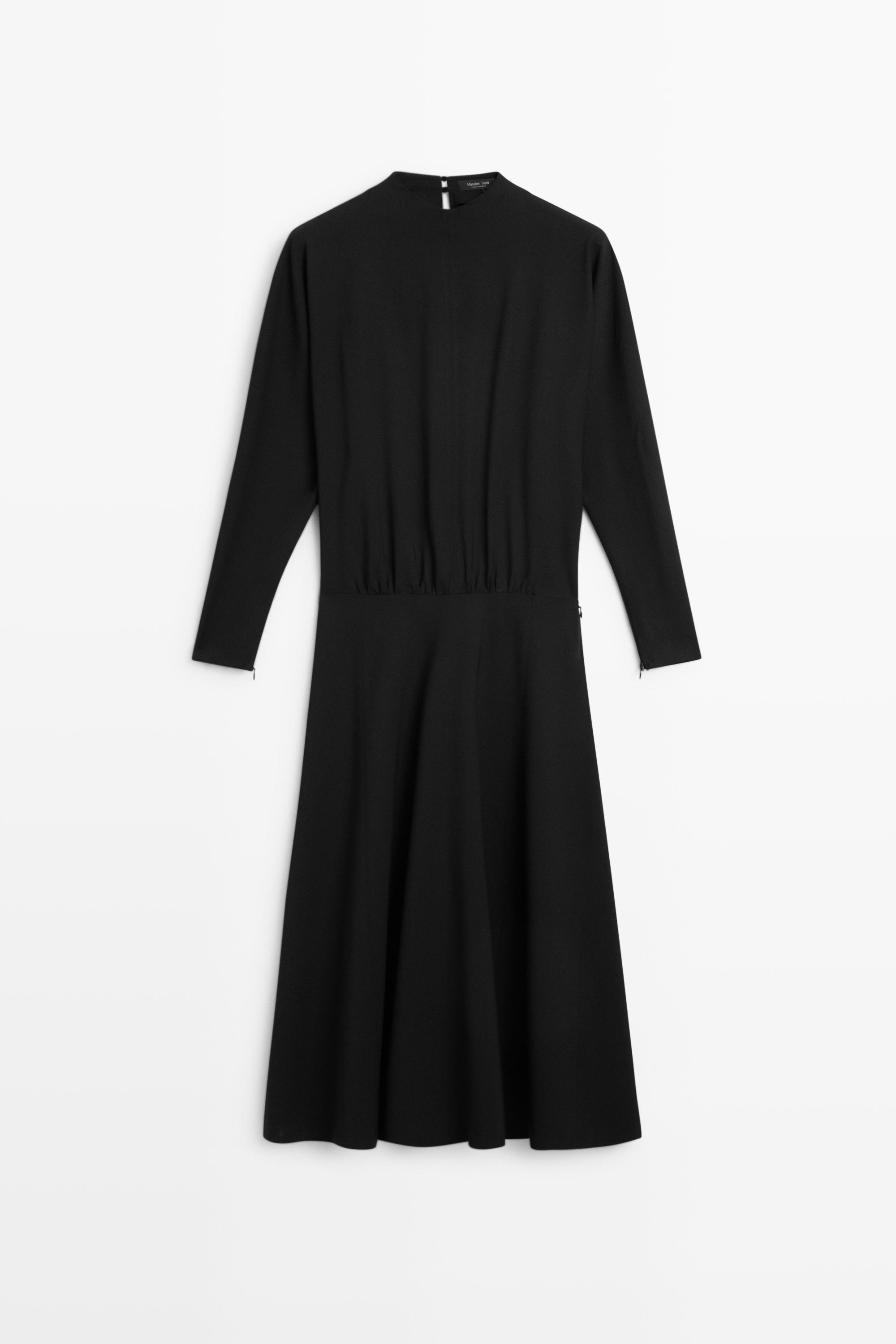 Vestido midi manga larga