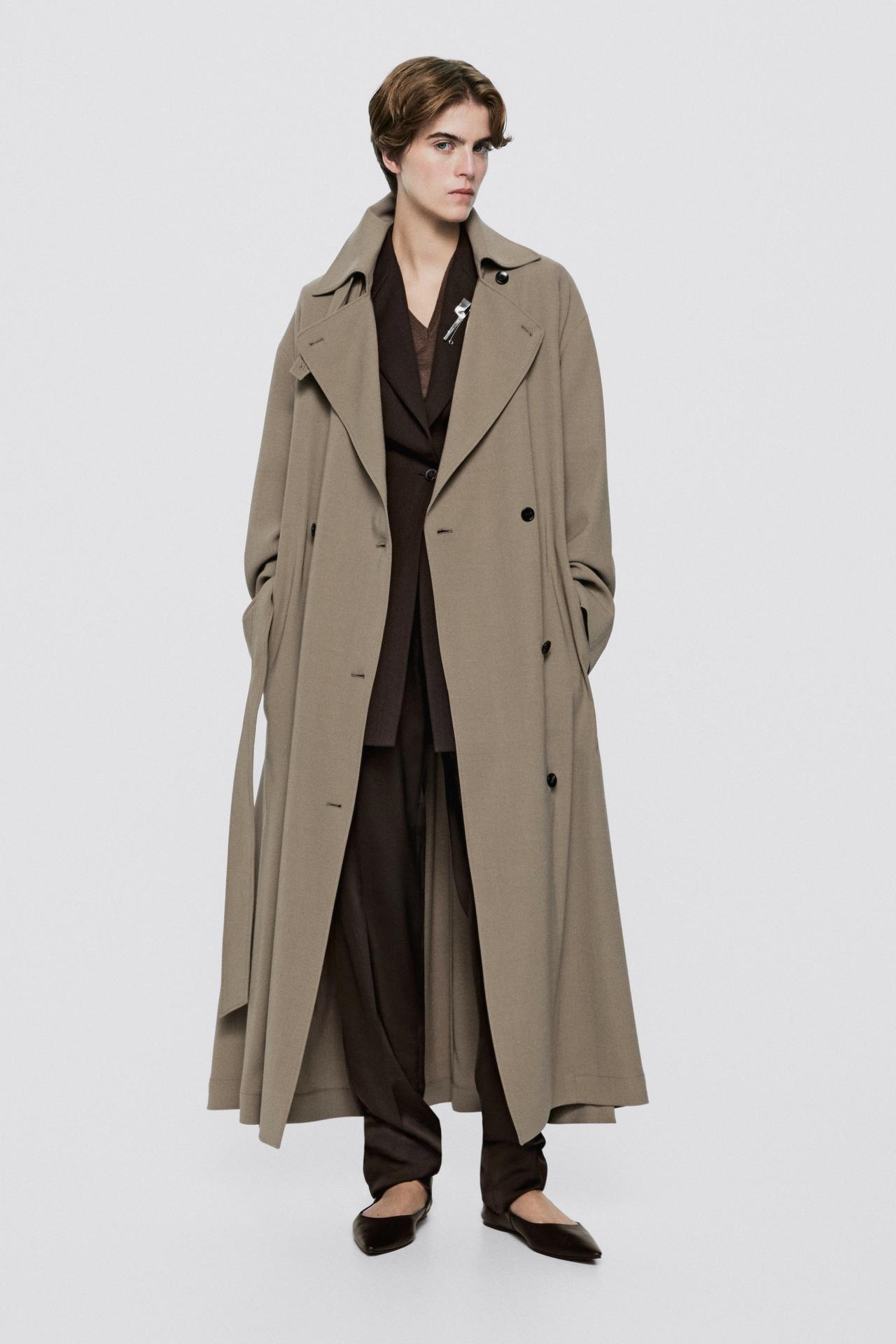 Long fluid wool trench coat - LIMITED EDITION — SAND