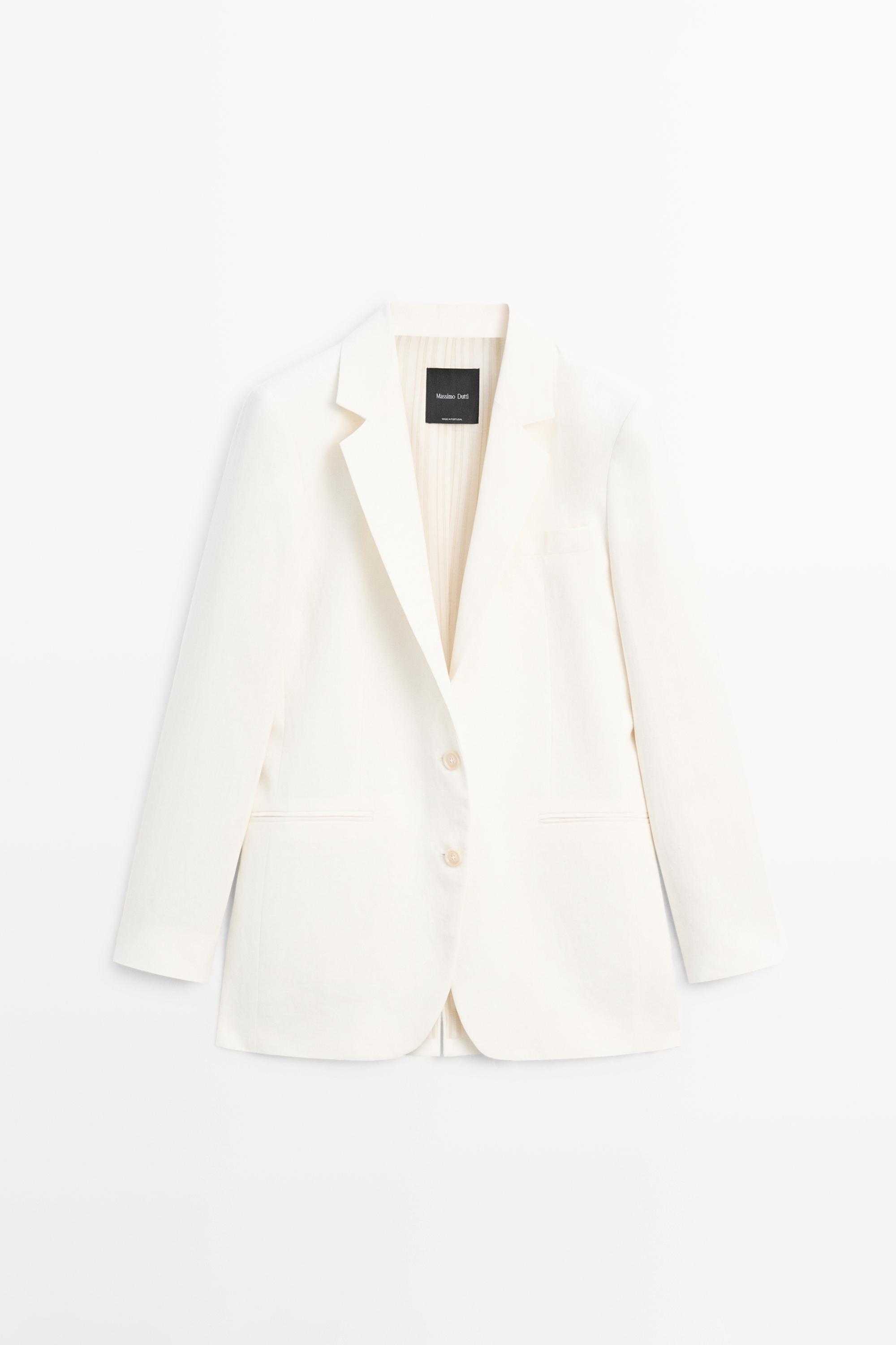 100% linen oversize blazer — Off white