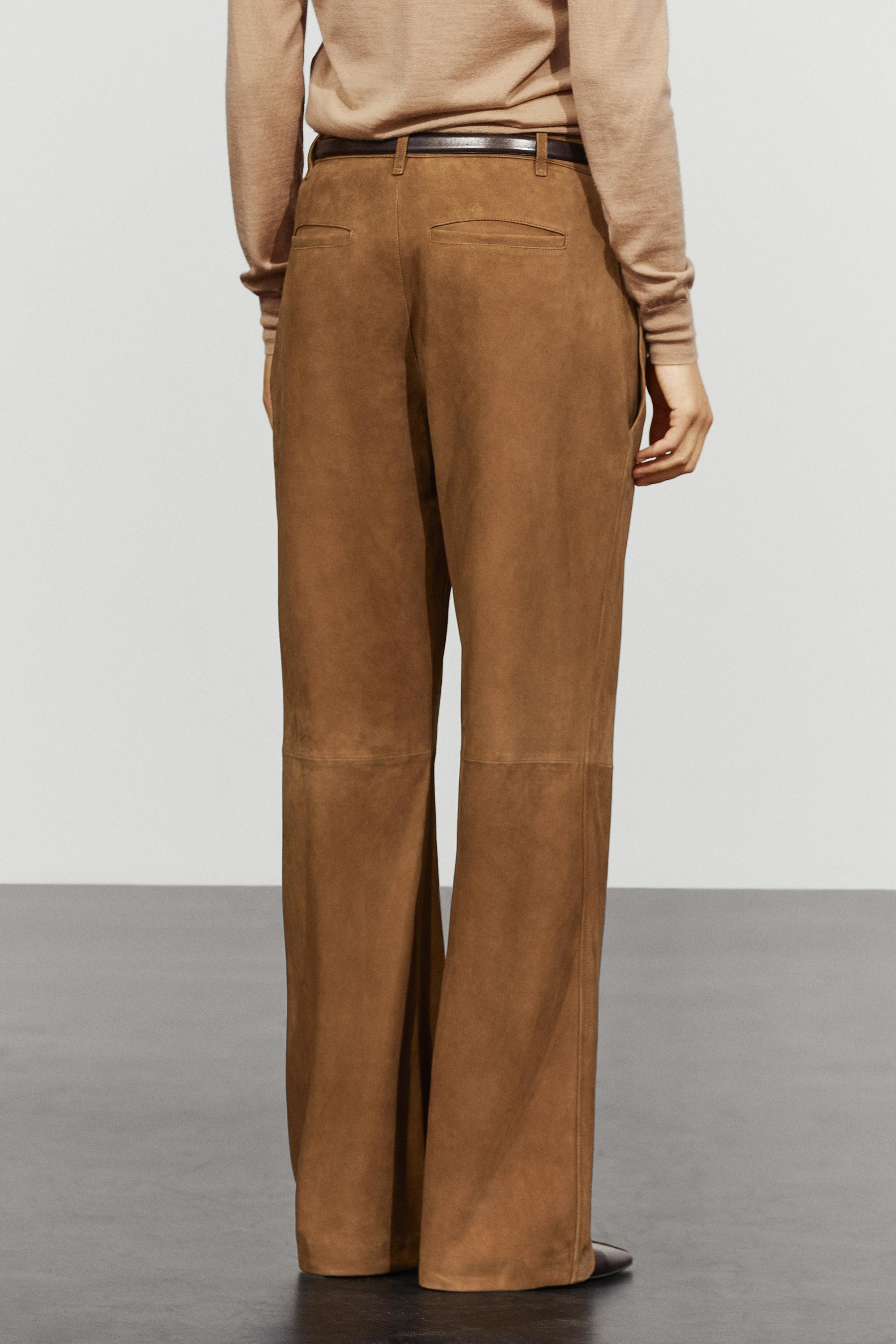 Suede leather pants — Washed