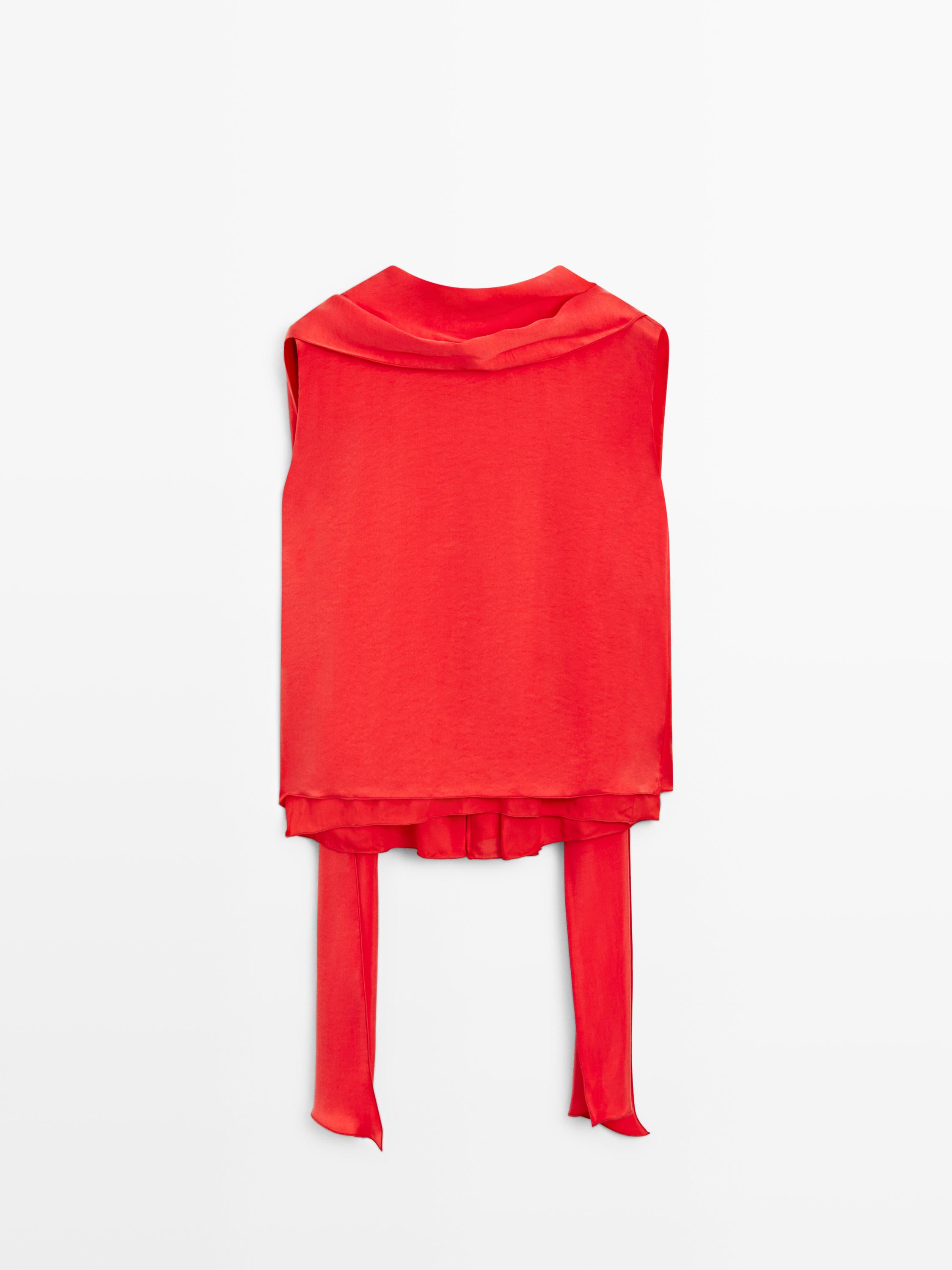 Flowing top with cape detail - STUDIO — ORANGE