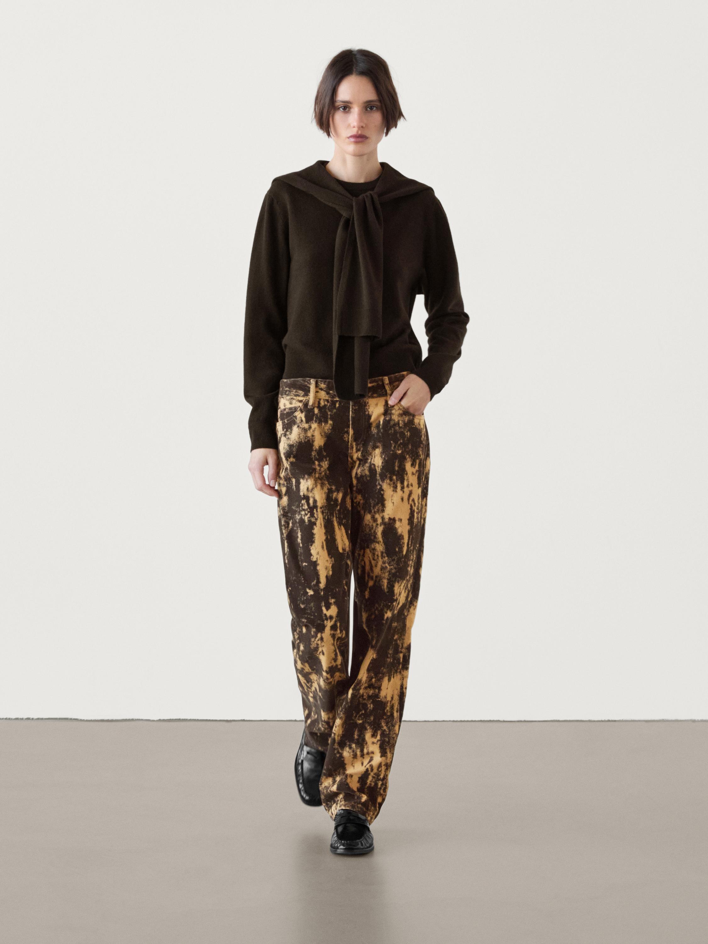 Jean straigth floqué en coton