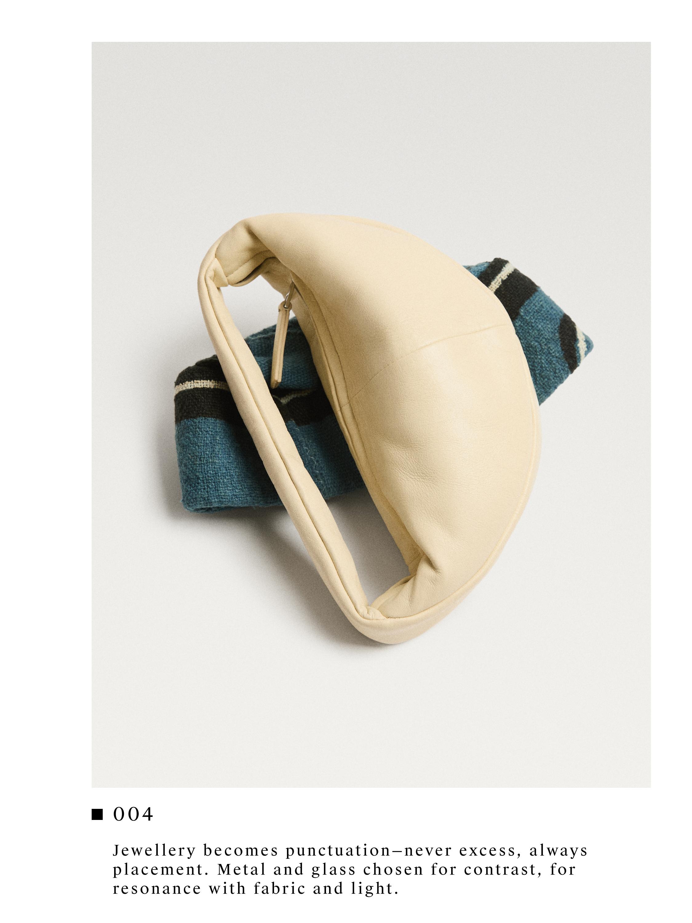 Mini nappa leather half-moon bag — WHITE