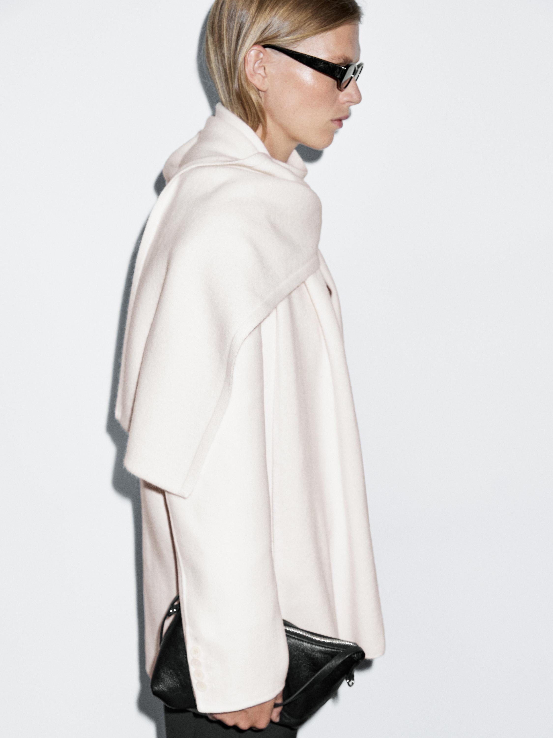 Wool blend blazer with scarf