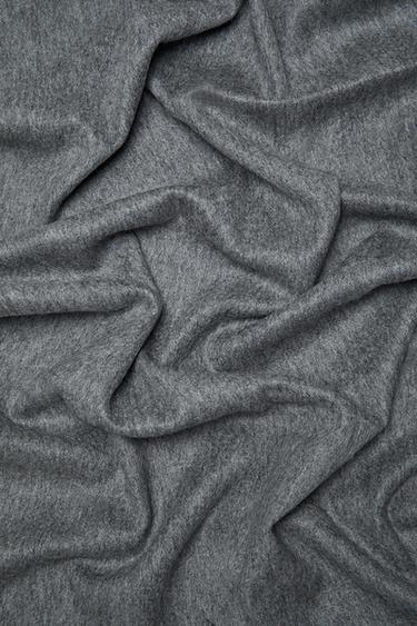 Wool blend scarf with fringing — GREY MARL 3