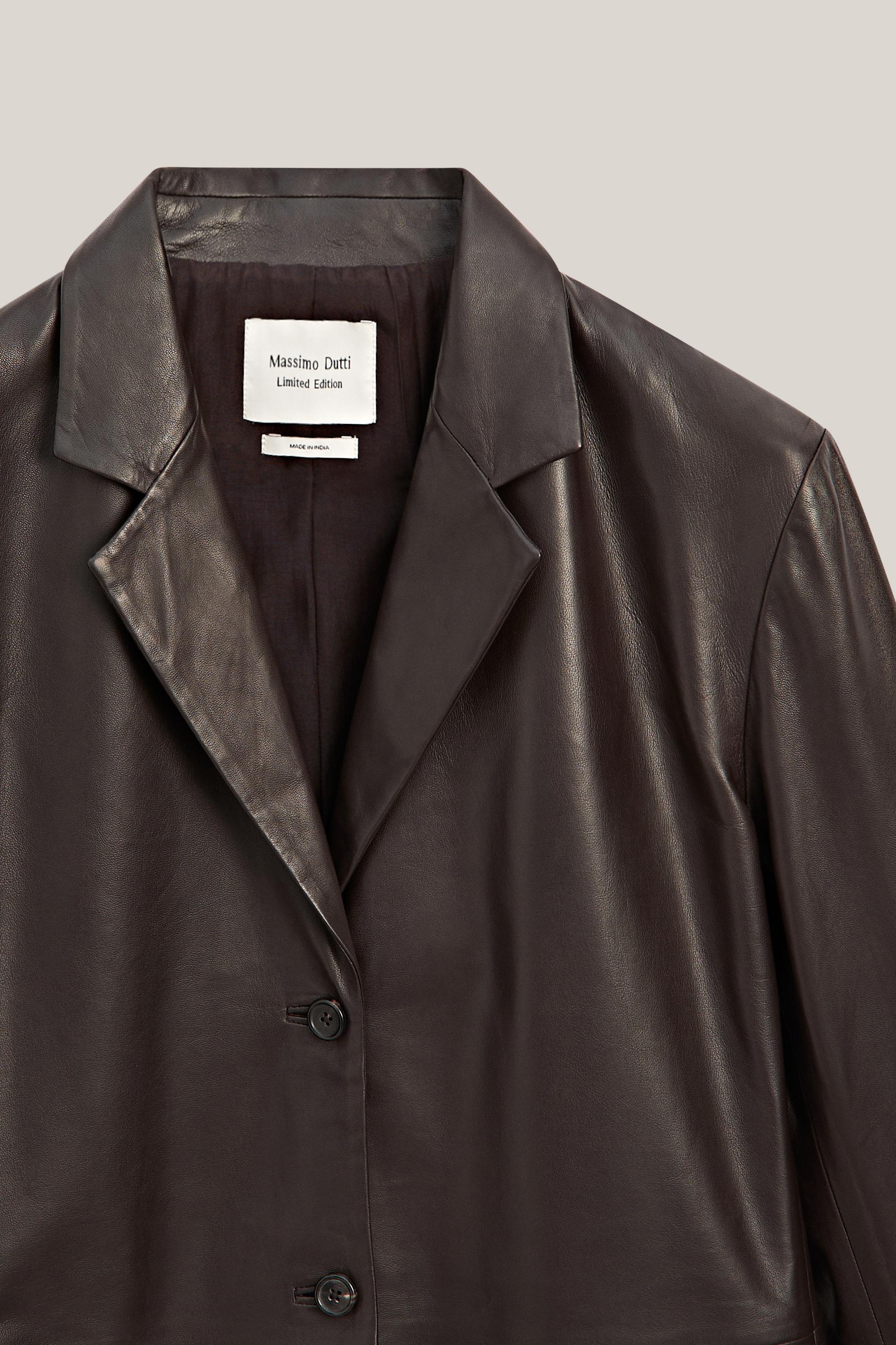 100% nappa leather blazer with pocket details - LIMITED EDITION — BROWN