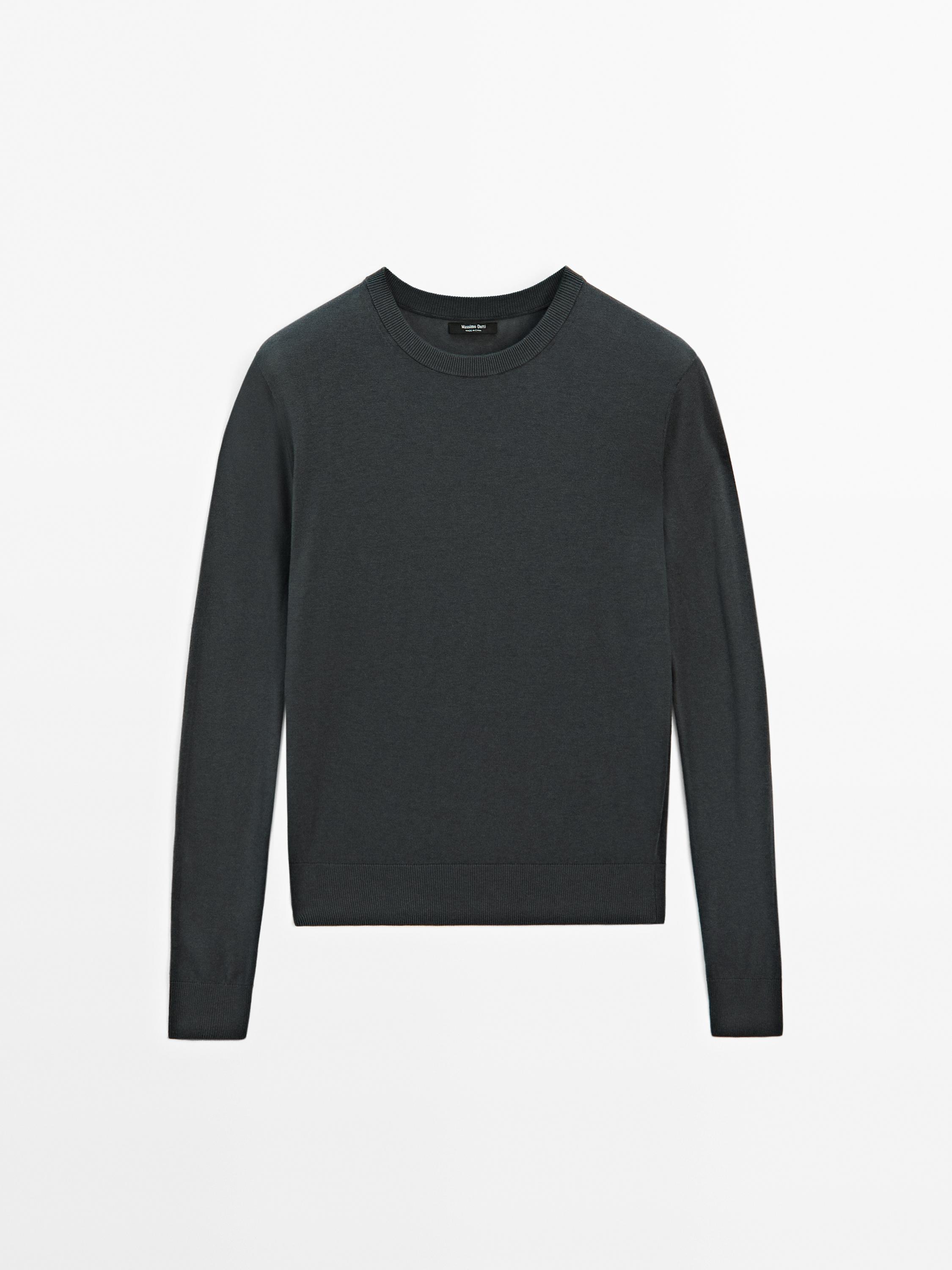 Cotton blend knit sweater