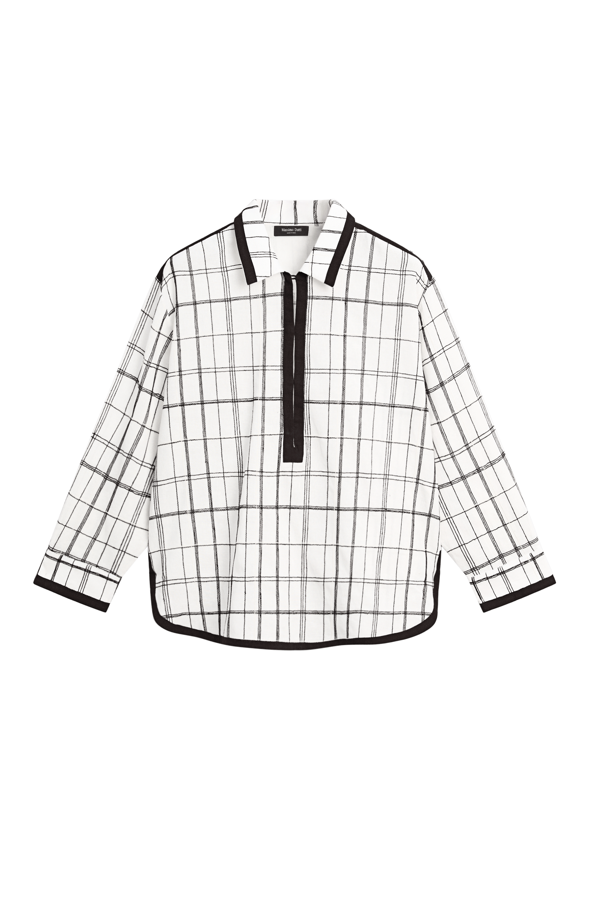 Massimo Dutti Pamuk karışımlı kareli gömlek görsel 4
