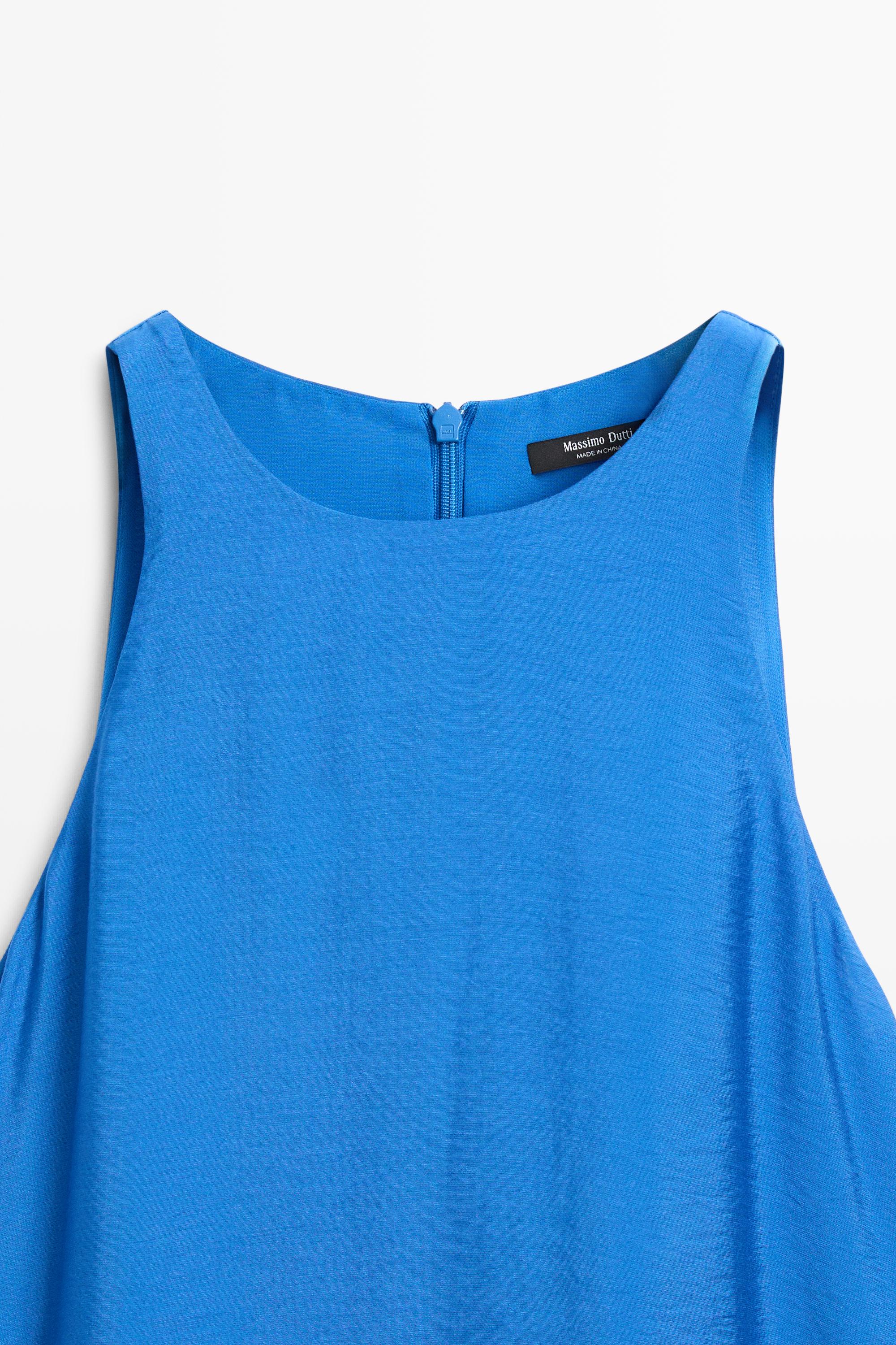 Flowing long halter dress — BLUE