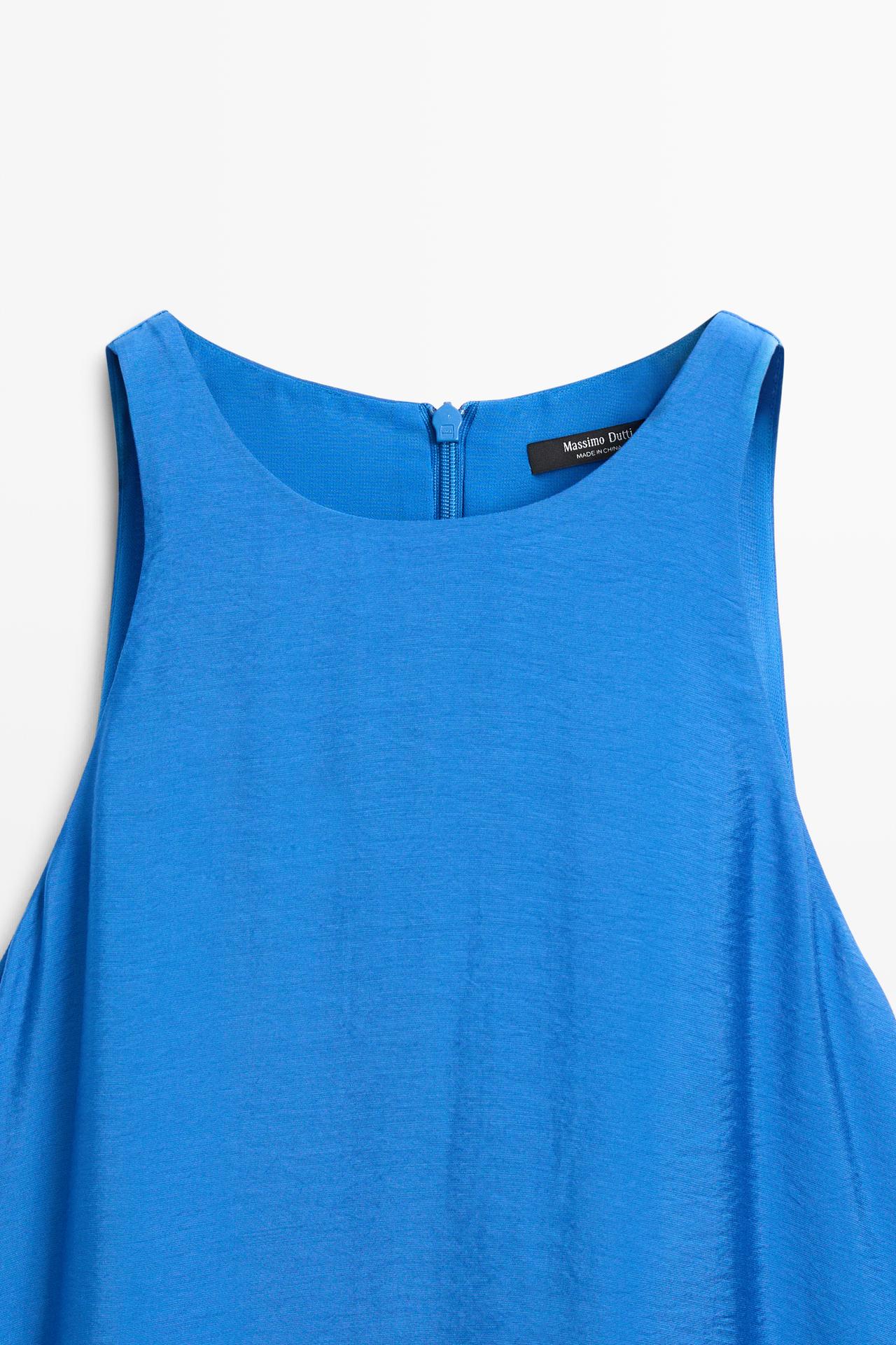 Flowing long halter dress — BLUE