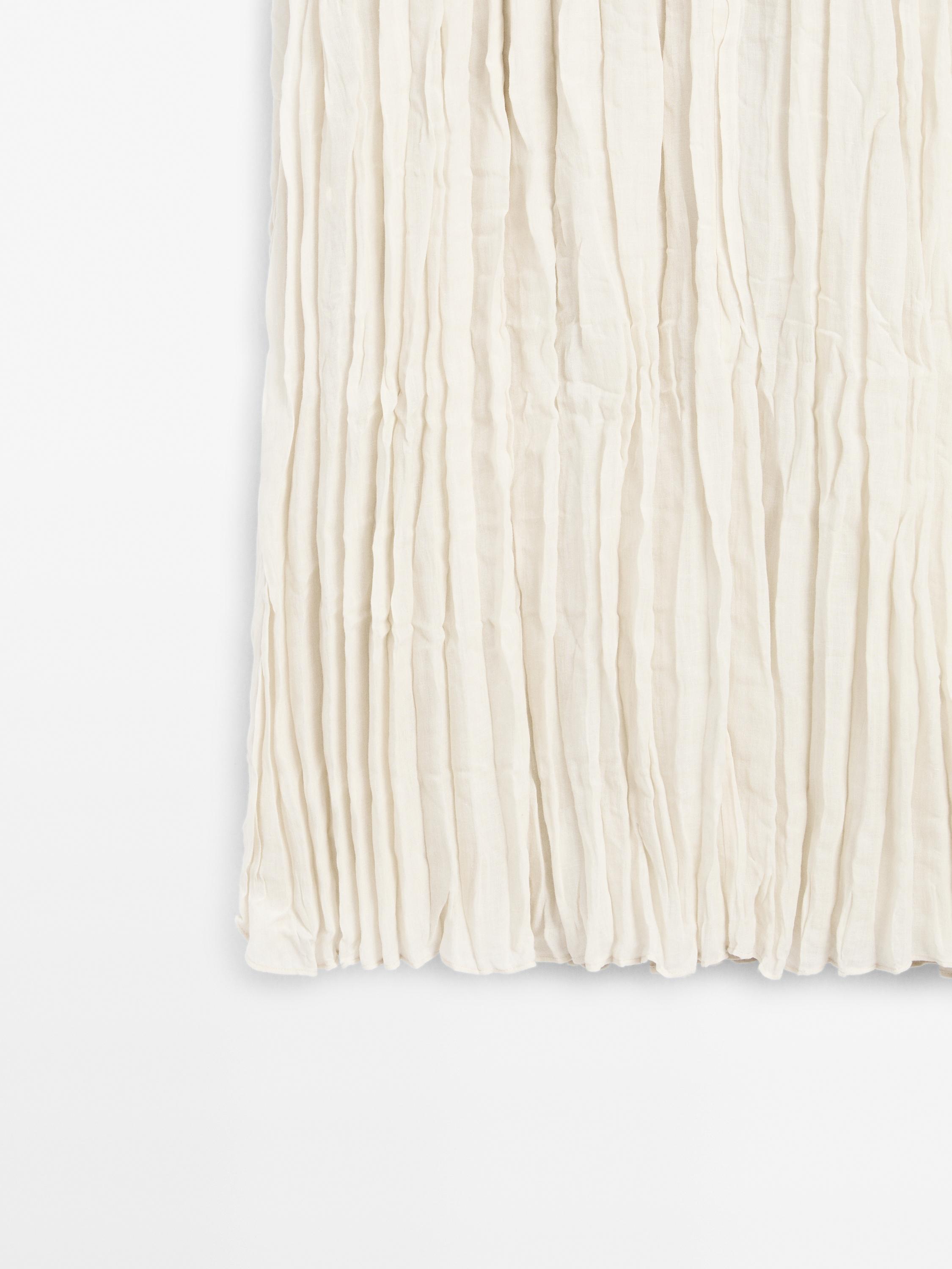 Flared pleated midi skirt