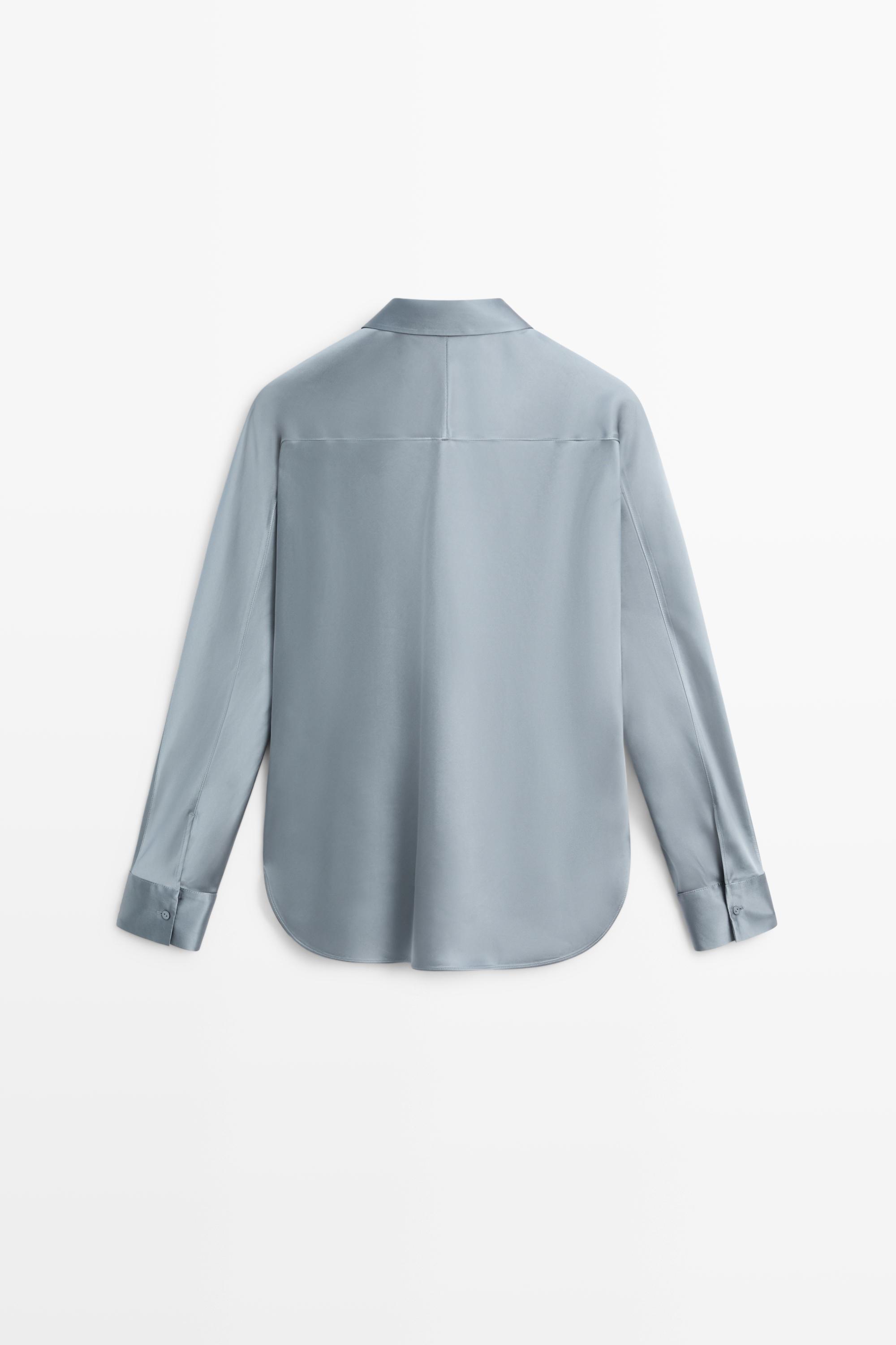 Flowing satin shirt — BLUISH GREY