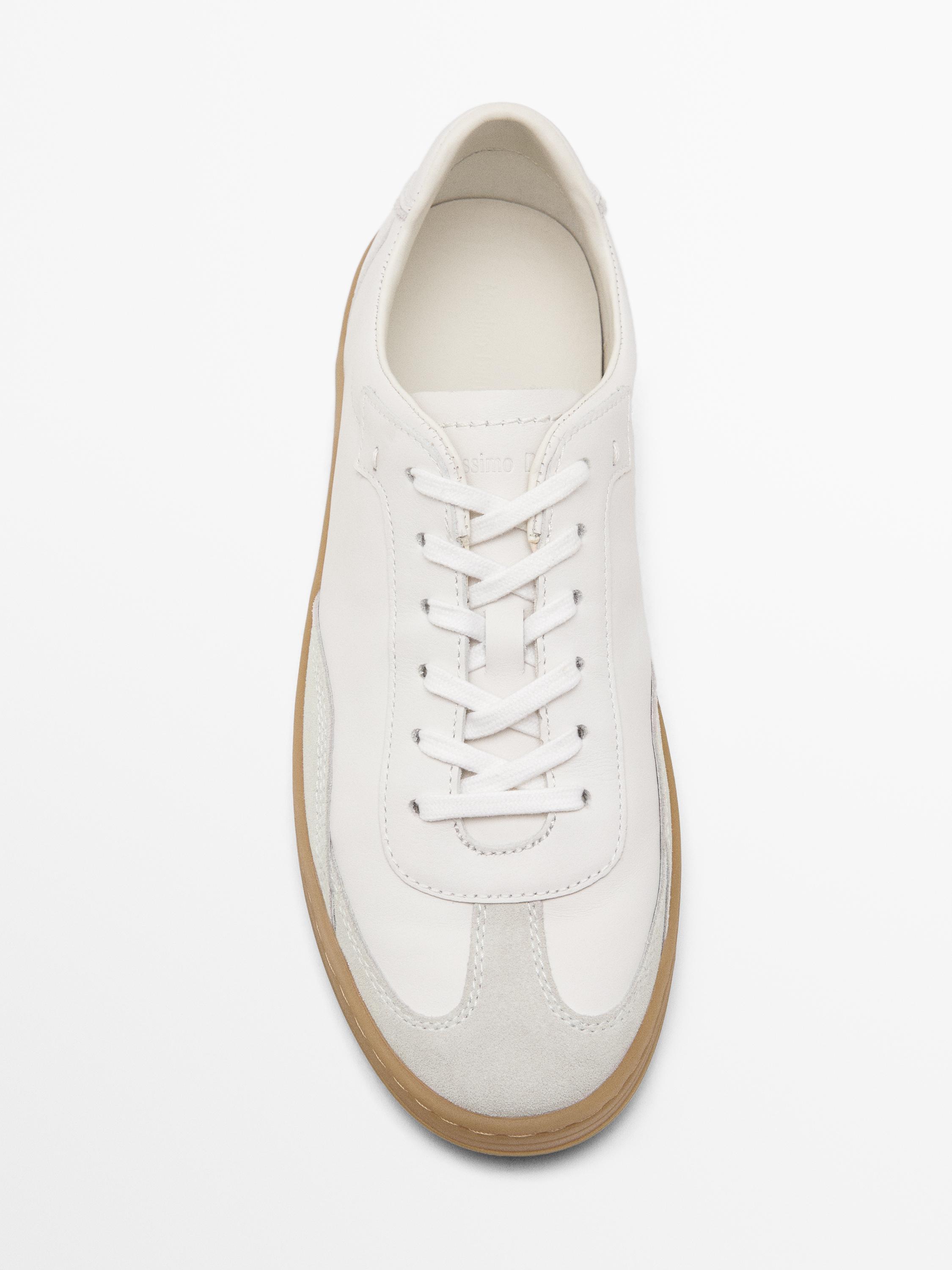 White nappa trainers