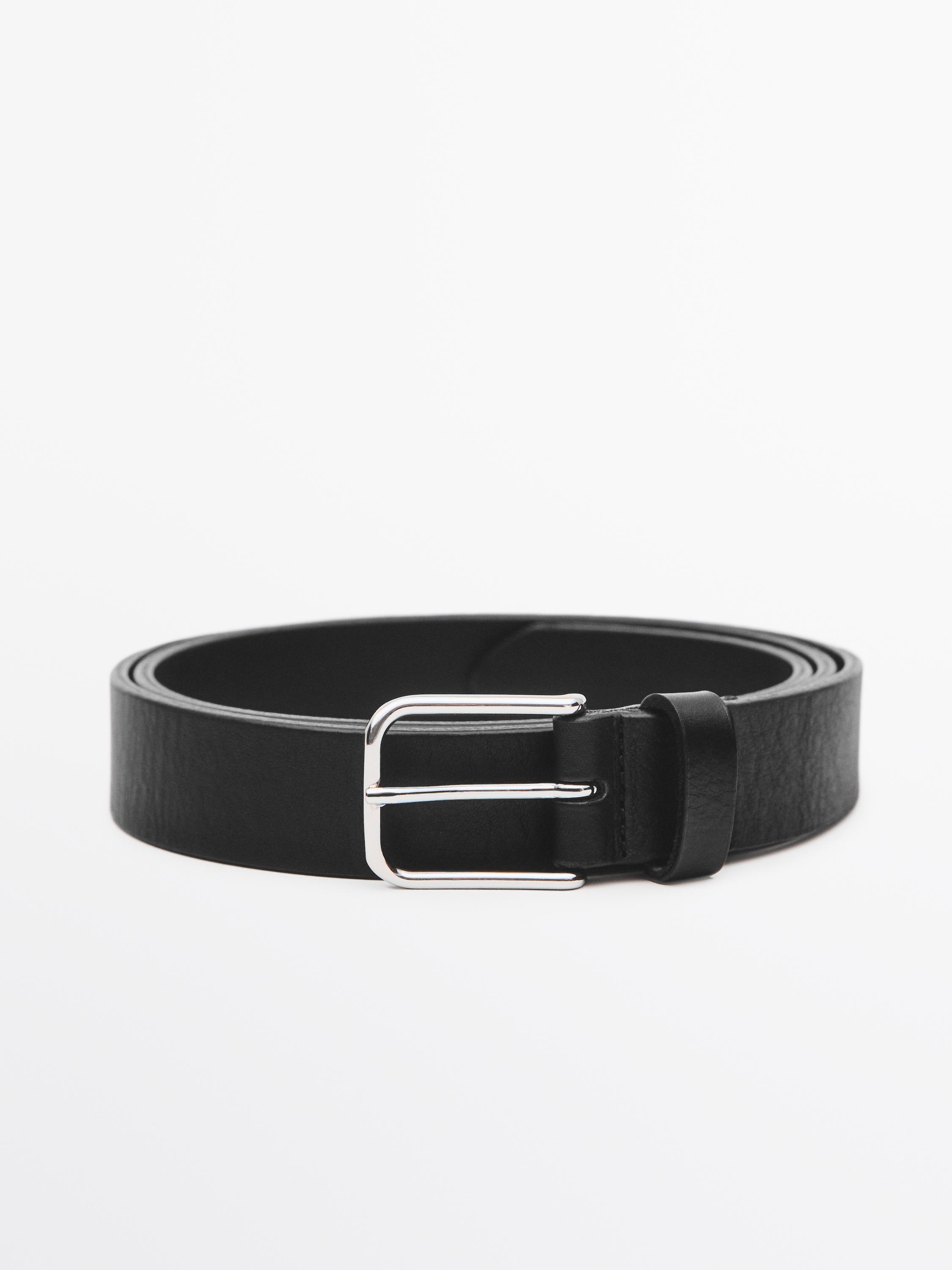 Nappa leather belt — BLACK