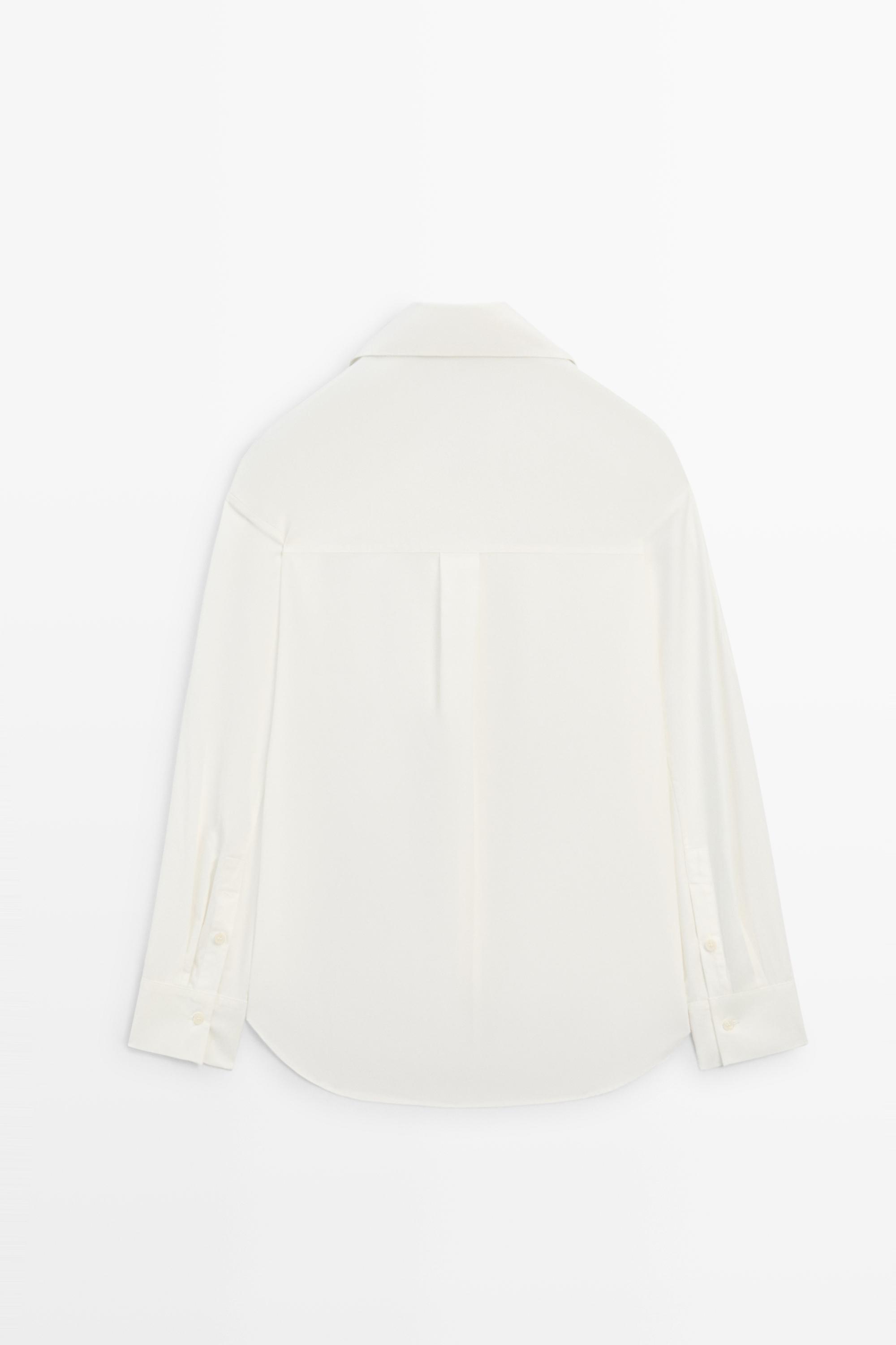 Poplin shirt with seam details — WHITE