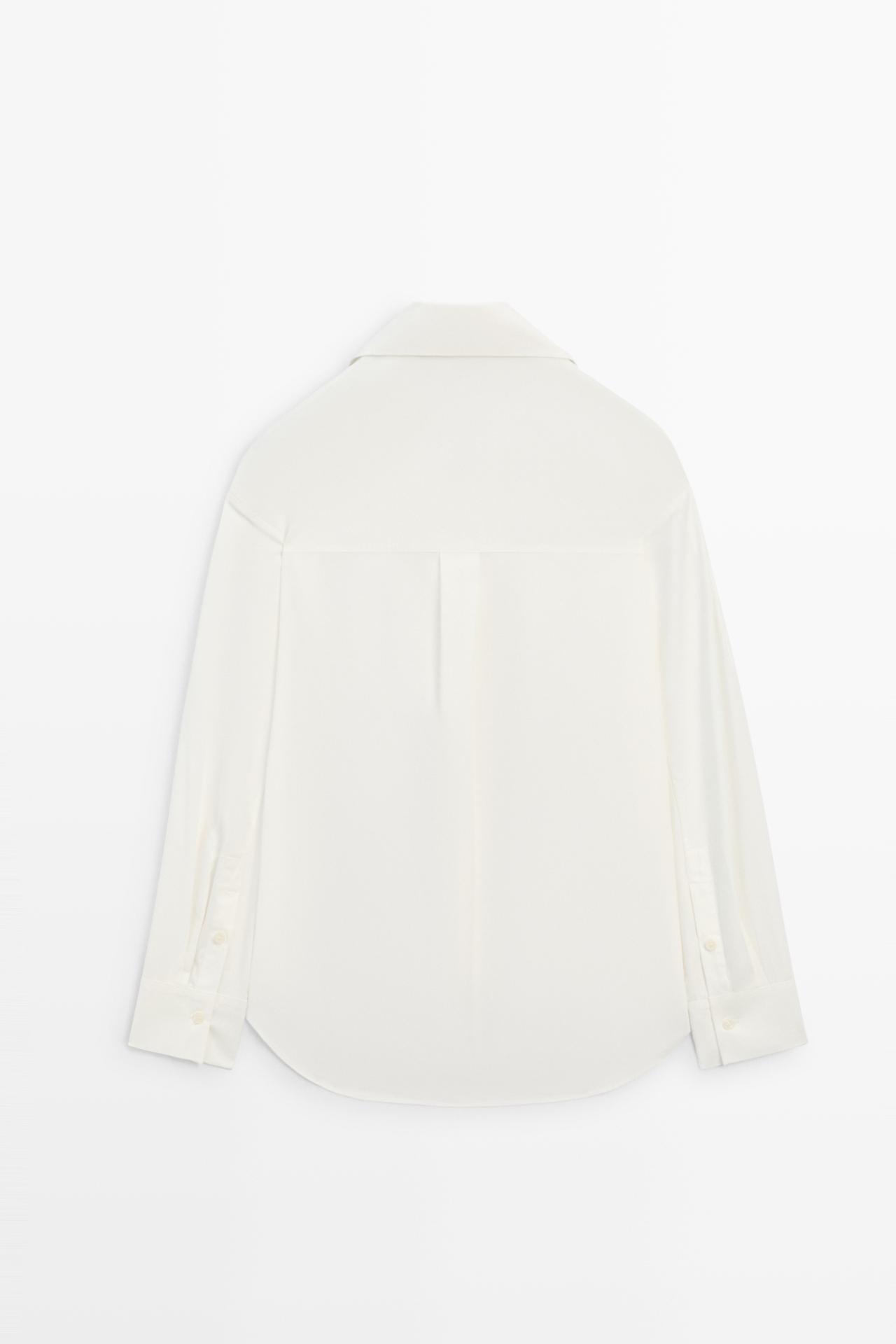 Poplin shirt with seam details — WHITE