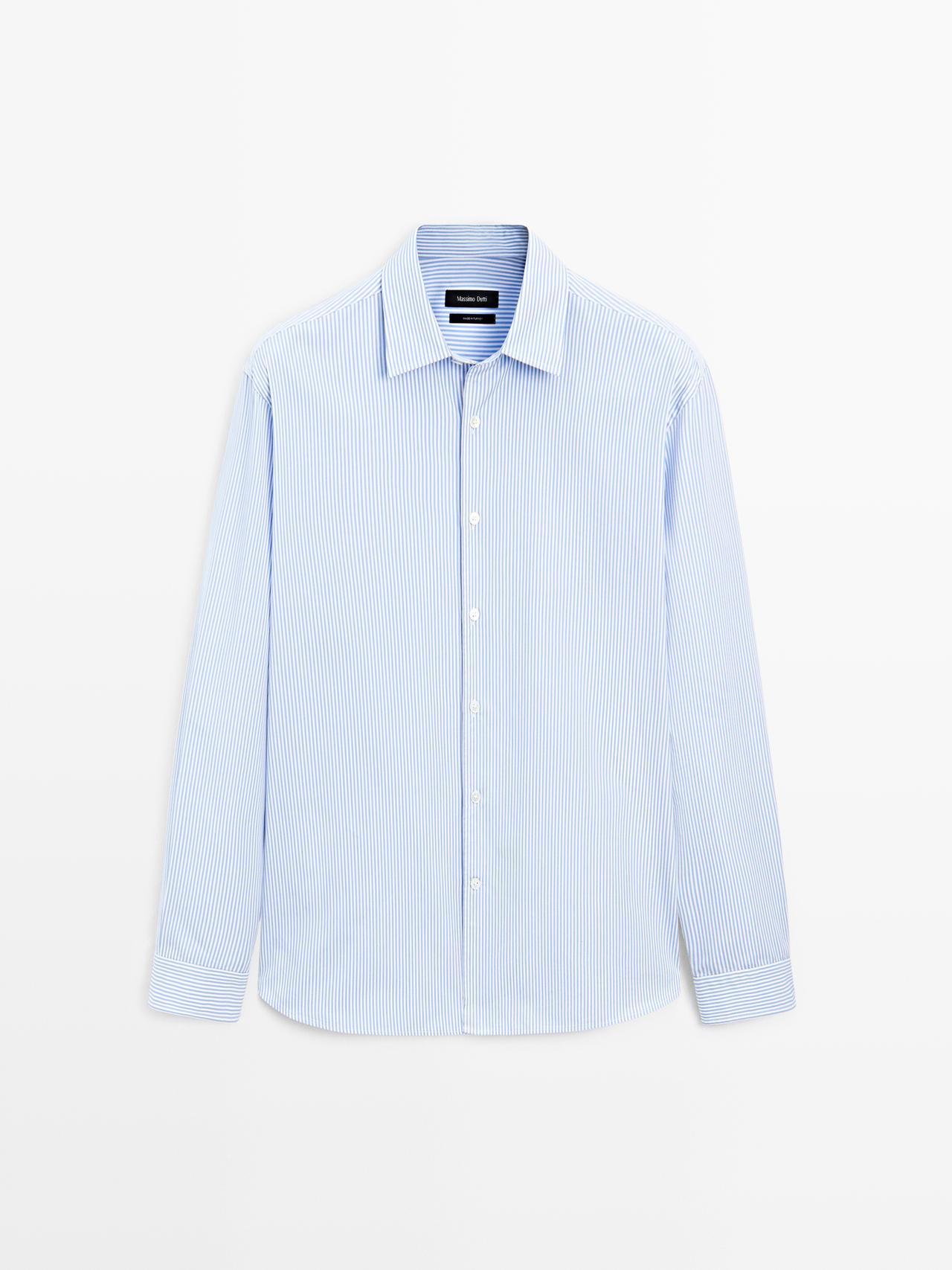 Massimo Dutti - Herre - Regular Fit Skjorte I 100% Bomuld - Himmelblå - Xl