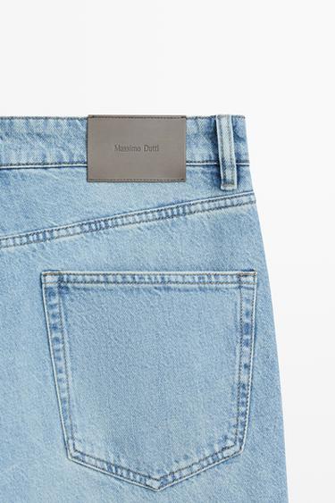 Bleach washed tapered fit jeans — Light Blue 7