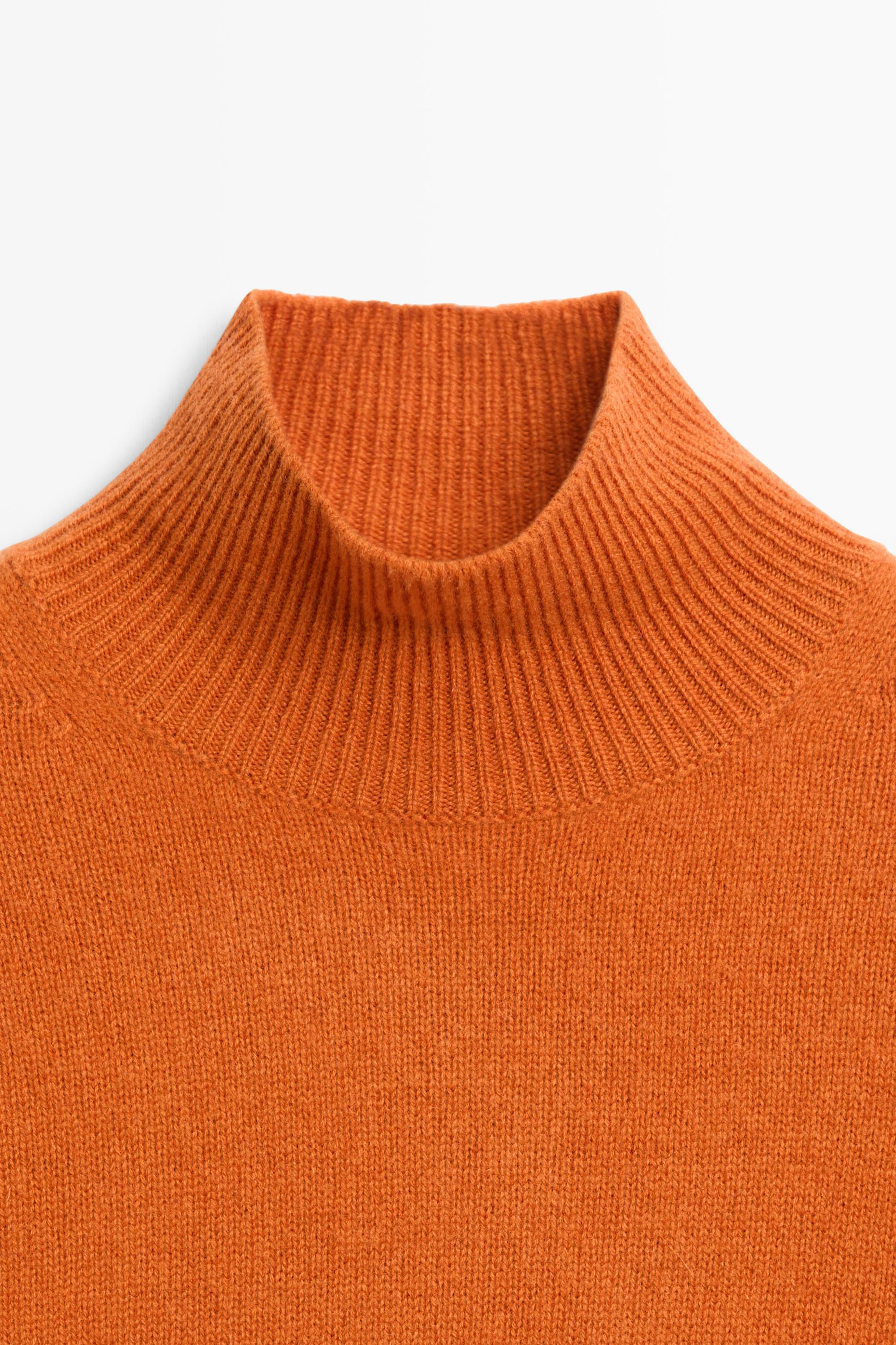 Oversize short sleeve knit sweater — ORANGE