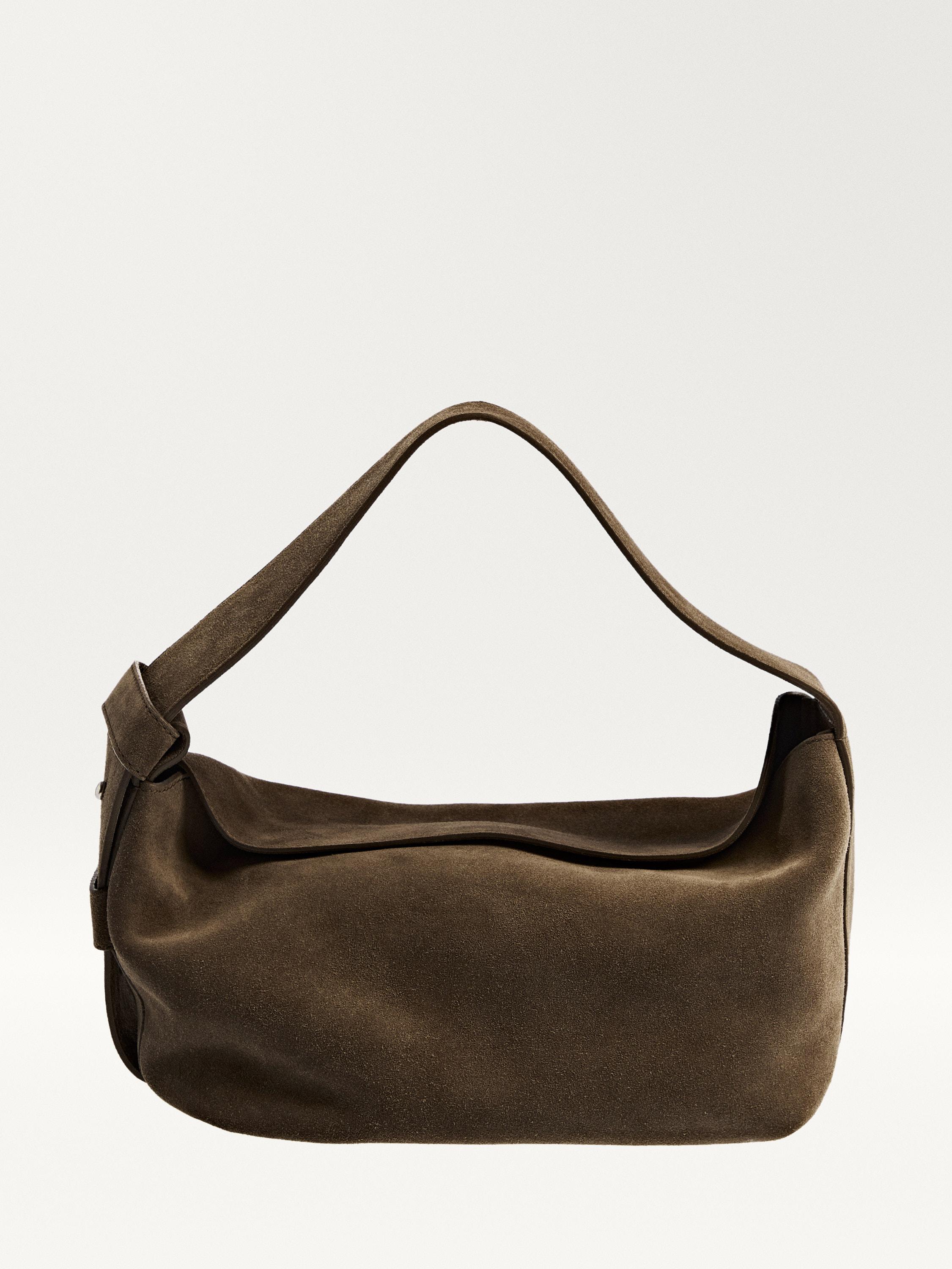 Sac porté épaule en cuir et croûte de cuir