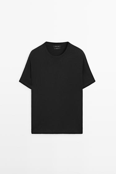 100% cotton short sleeve round neck T-shirt — BLACK 2