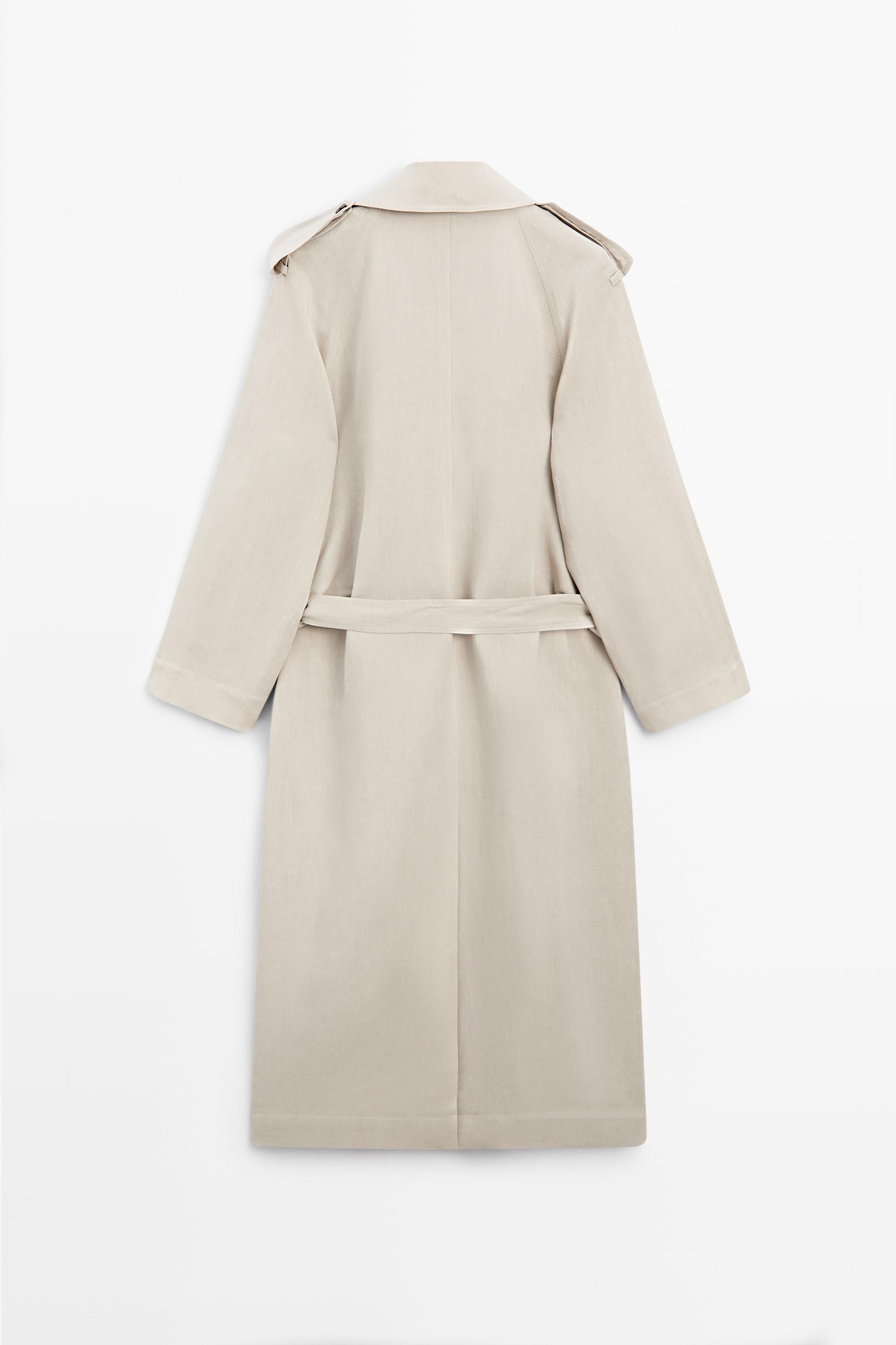 Oversize linen blend trench coat - LIMITED EDITION — SAND